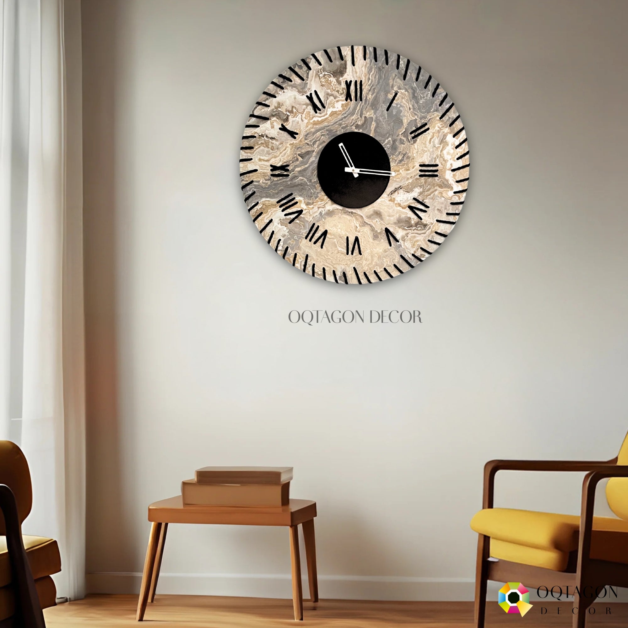 Elegant Threaded Roman Numeral Wall Clock Series