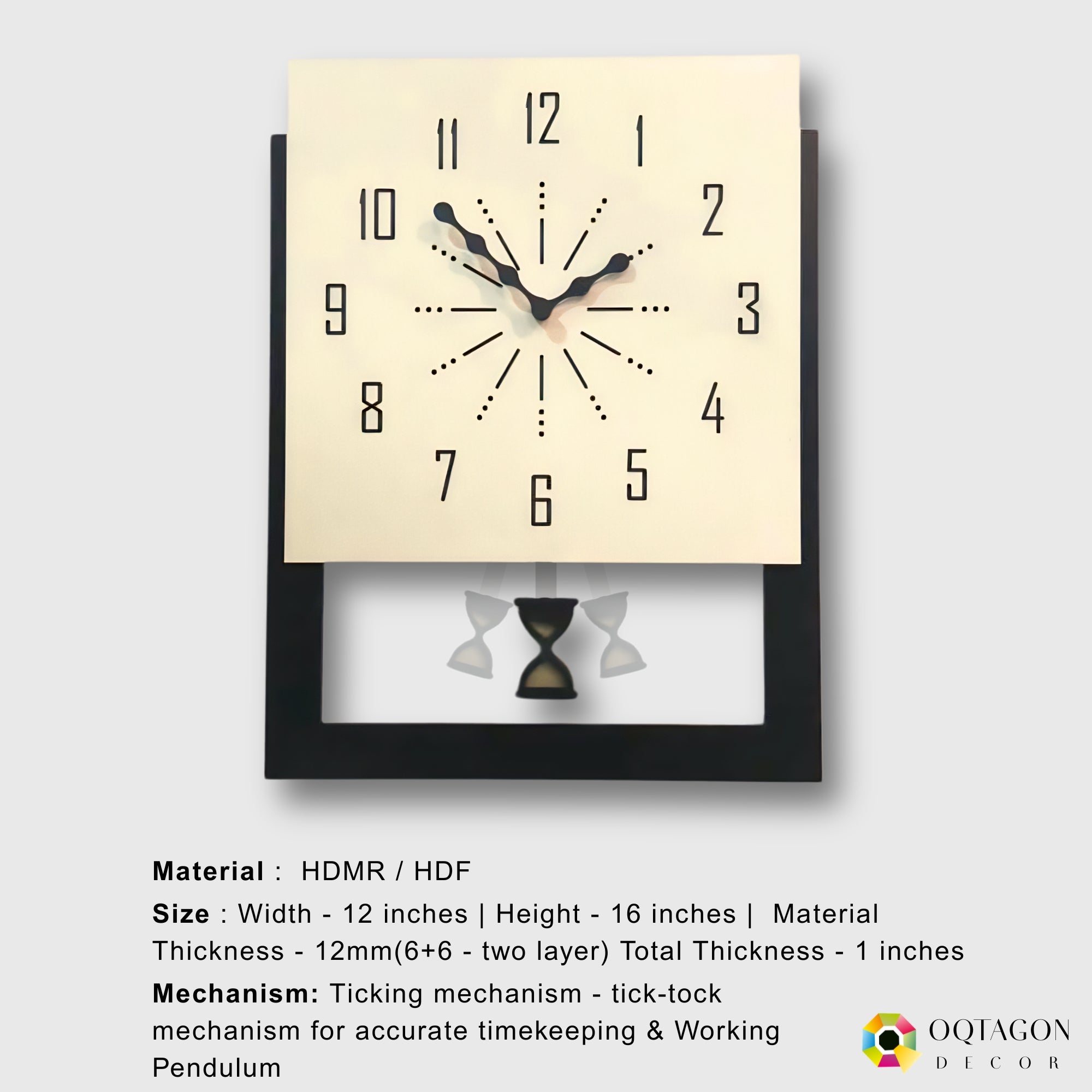 Aeternum Hourglass - Designer Pendulum Wall Clock