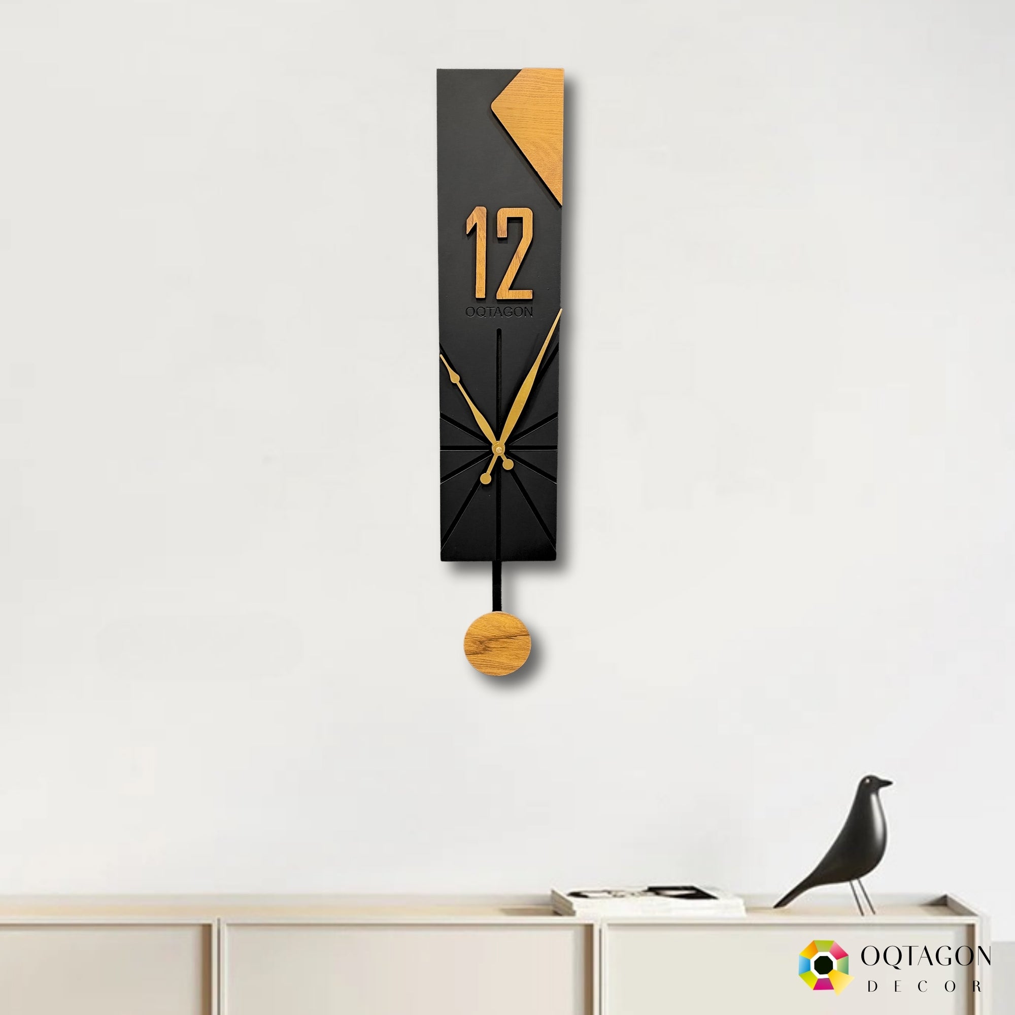 Vertical Aura - Designer Pendulum Wall Clock Series