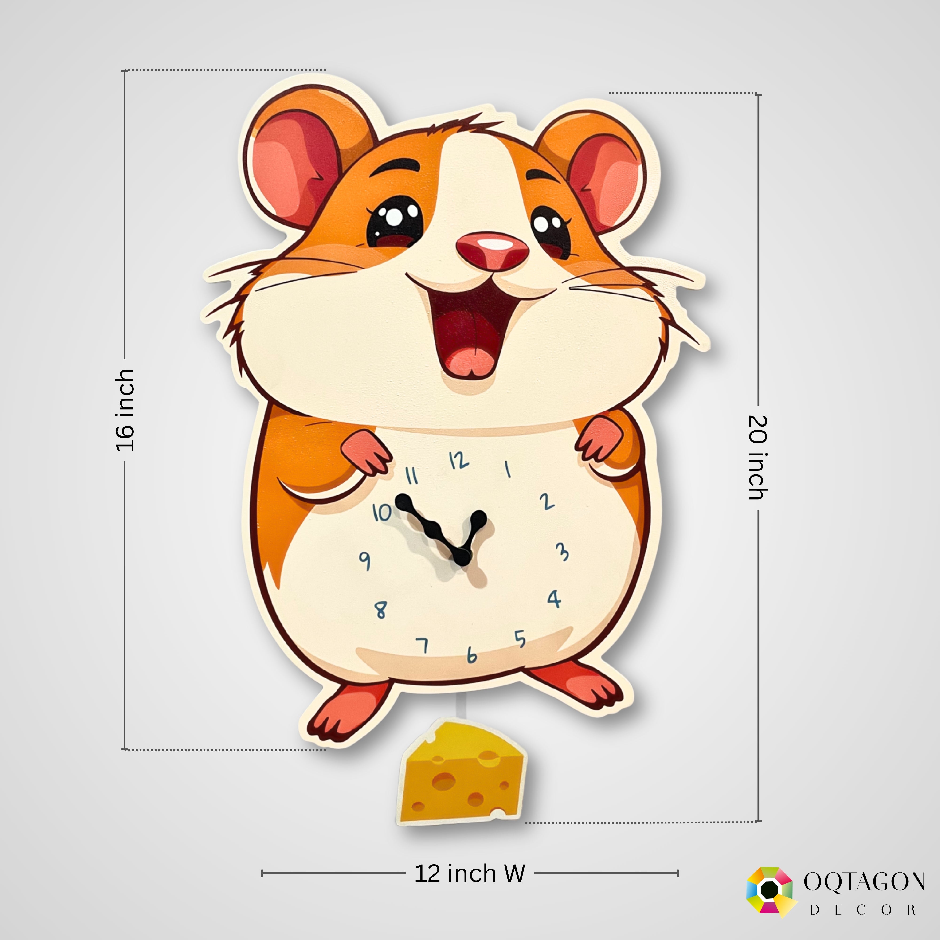 Cheeky Hammy – Designer Kids Pendulum Wall Clock