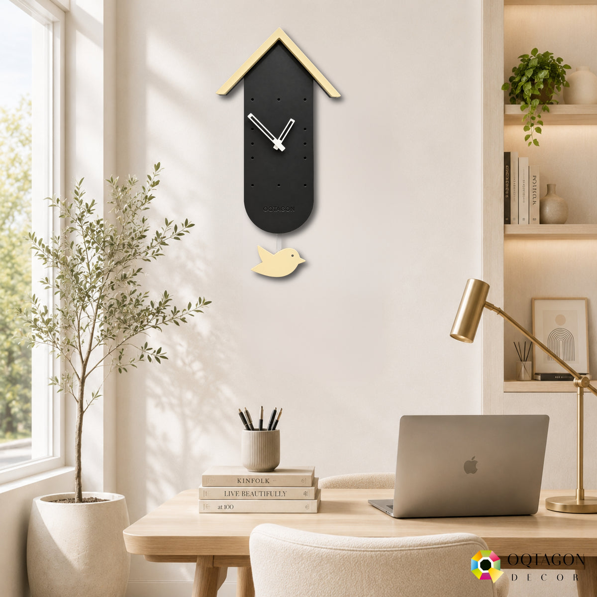 Birdhouse - Designer Bird Pendulum Wall Clock