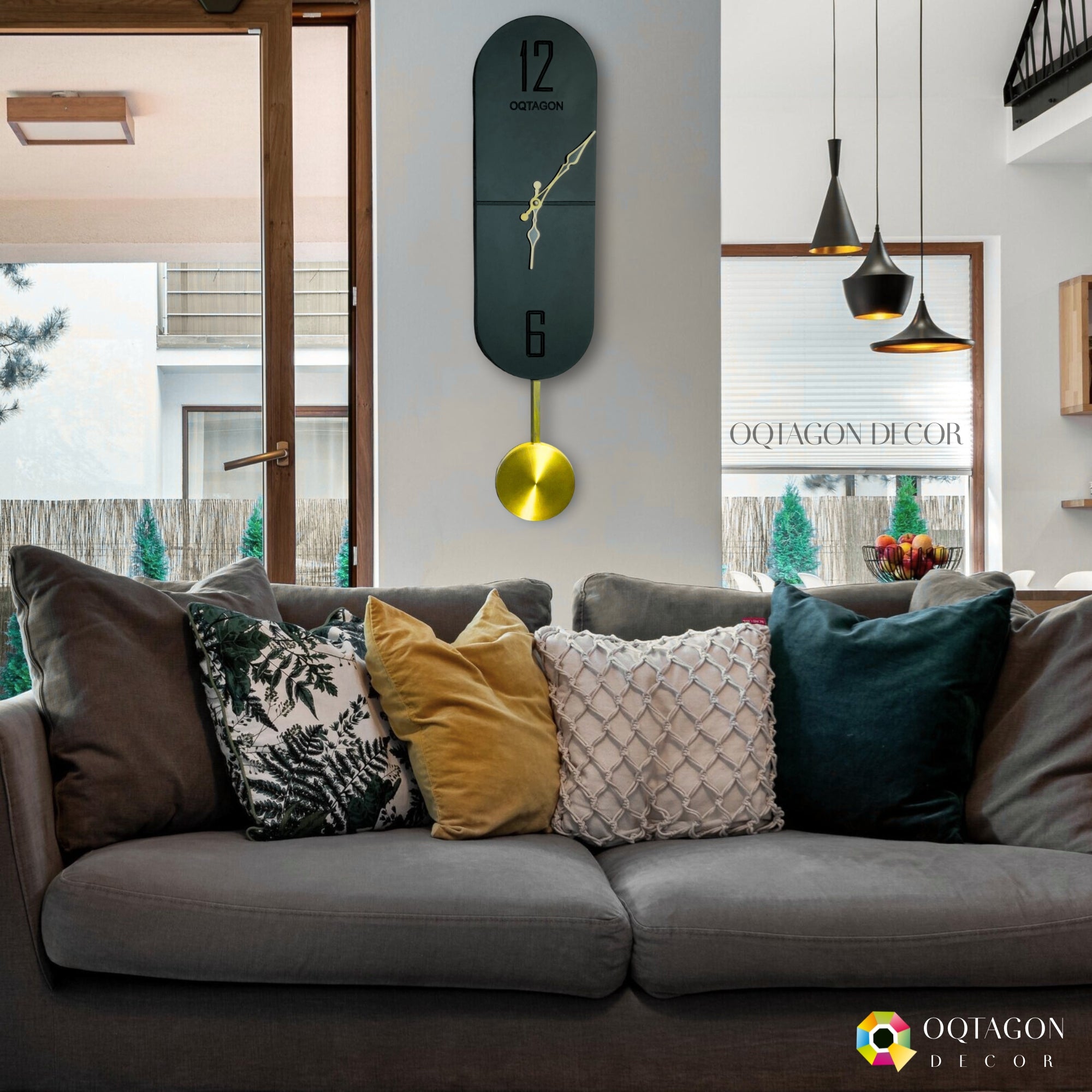 Vertical Noir – Designer Pendulum Wall Clock