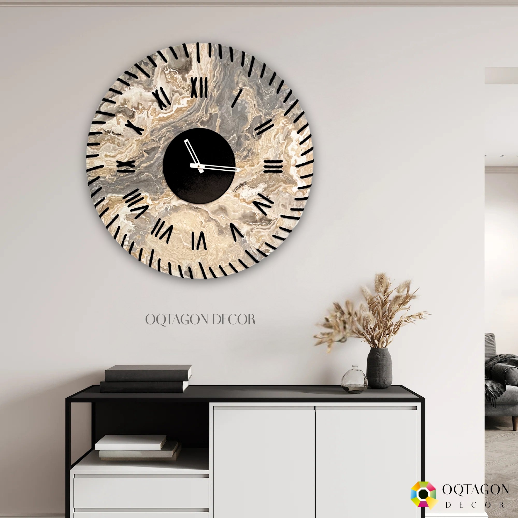 Elegant Threaded Roman Numeral Wall Clock Series