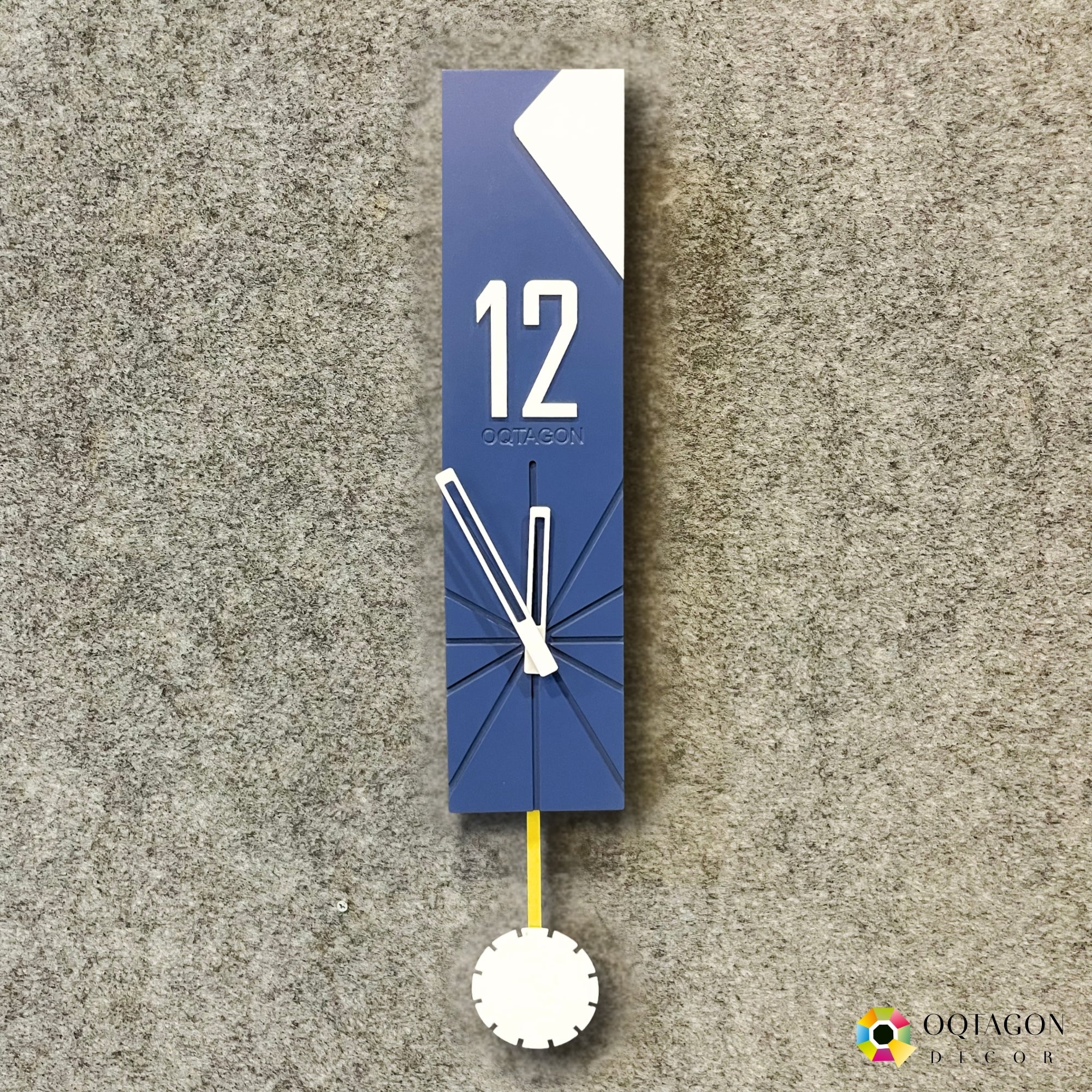 Vertical Aura - Designer Pendulum Wall Clock -Blue Series