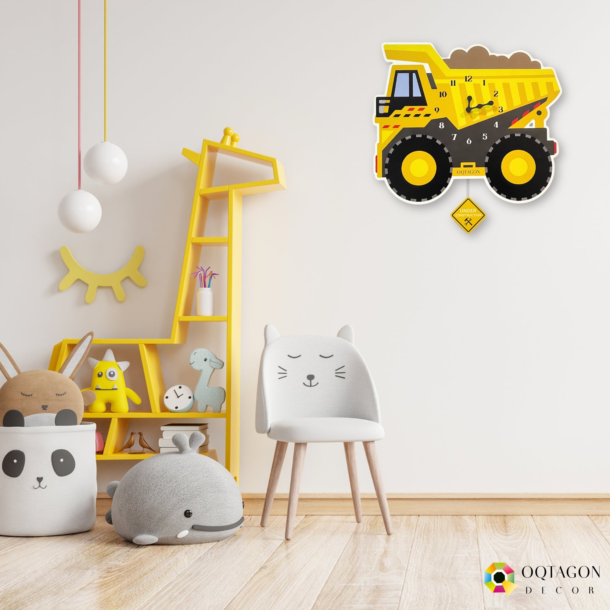 Mighty Dumper Truck – Designer Kids Pendulum Wall Clock