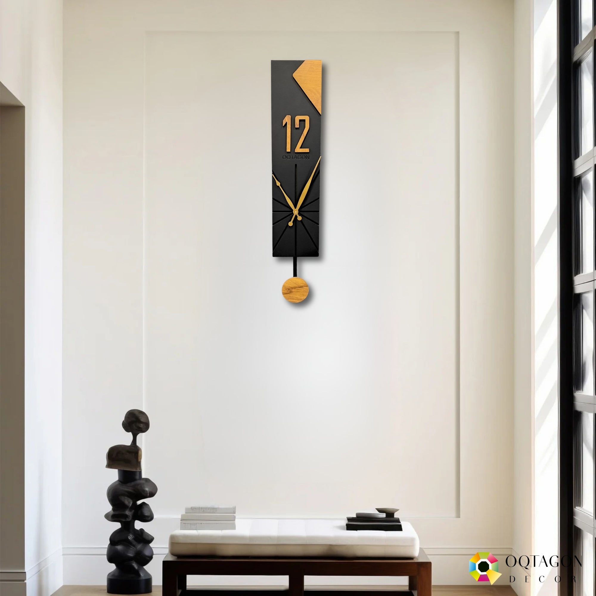 Vertical Aura - Designer Pendulum Wall Clock Series