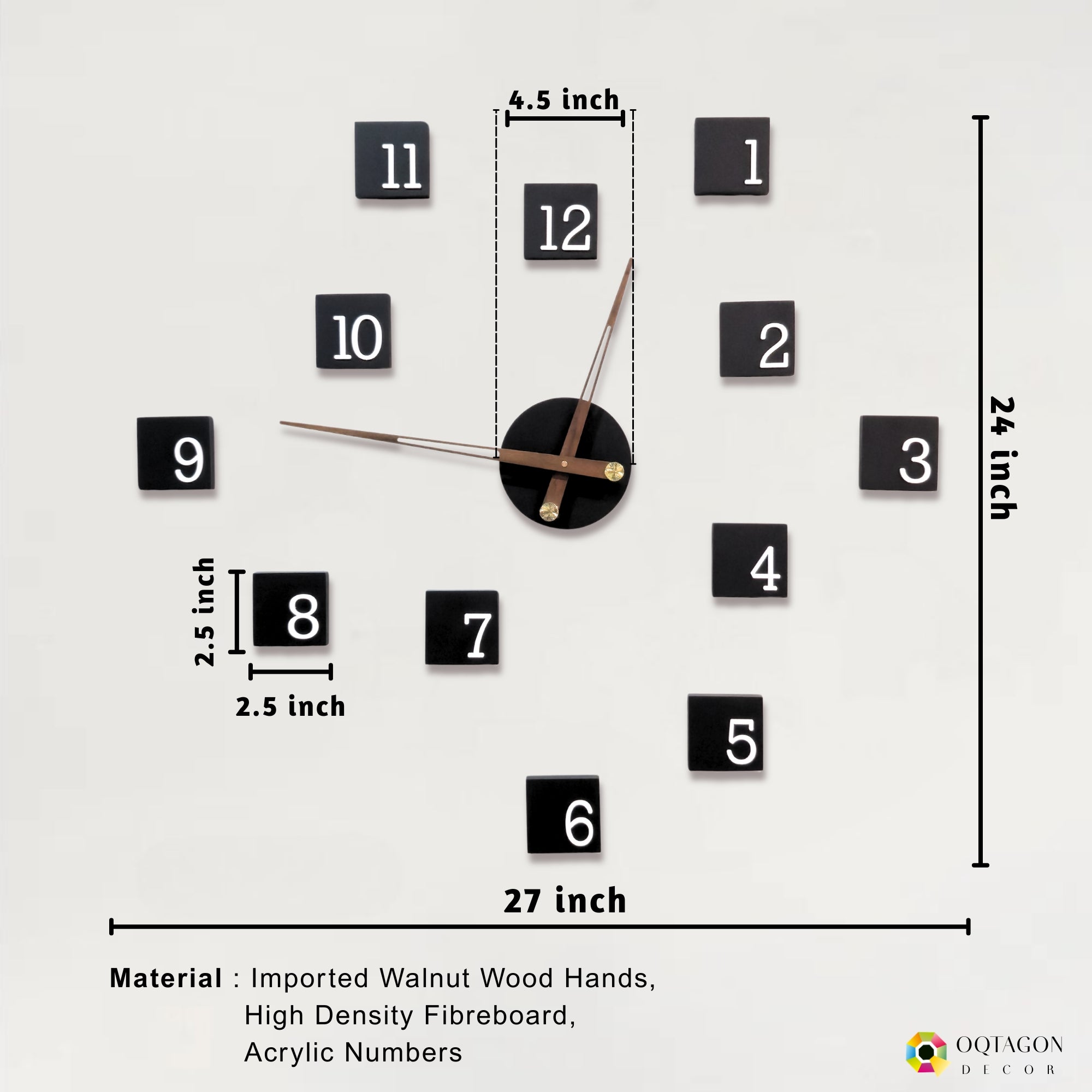 Timeless Square Aeternum - Modern Minimal Designer Wall Clock