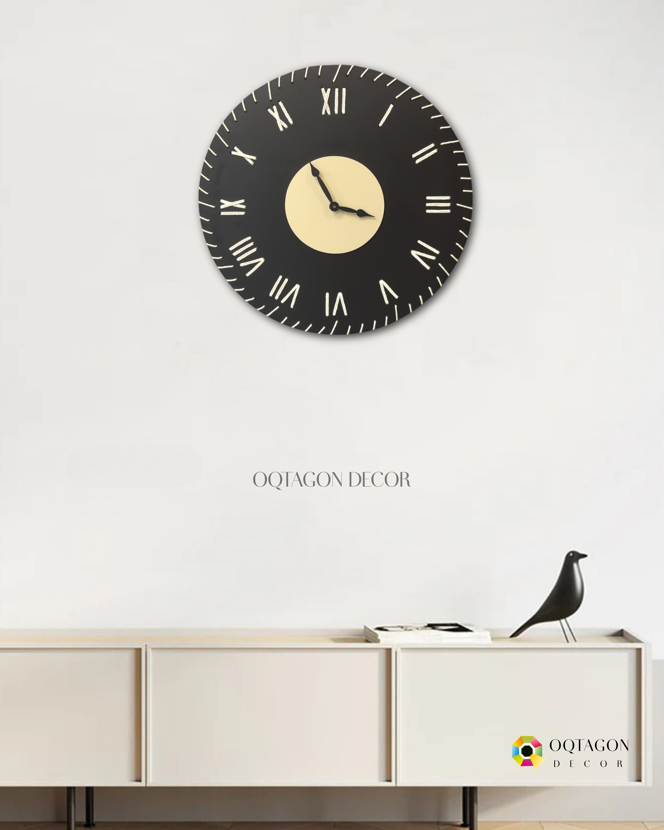 Elegant Threaded Roman Numeral Wall Clock Series