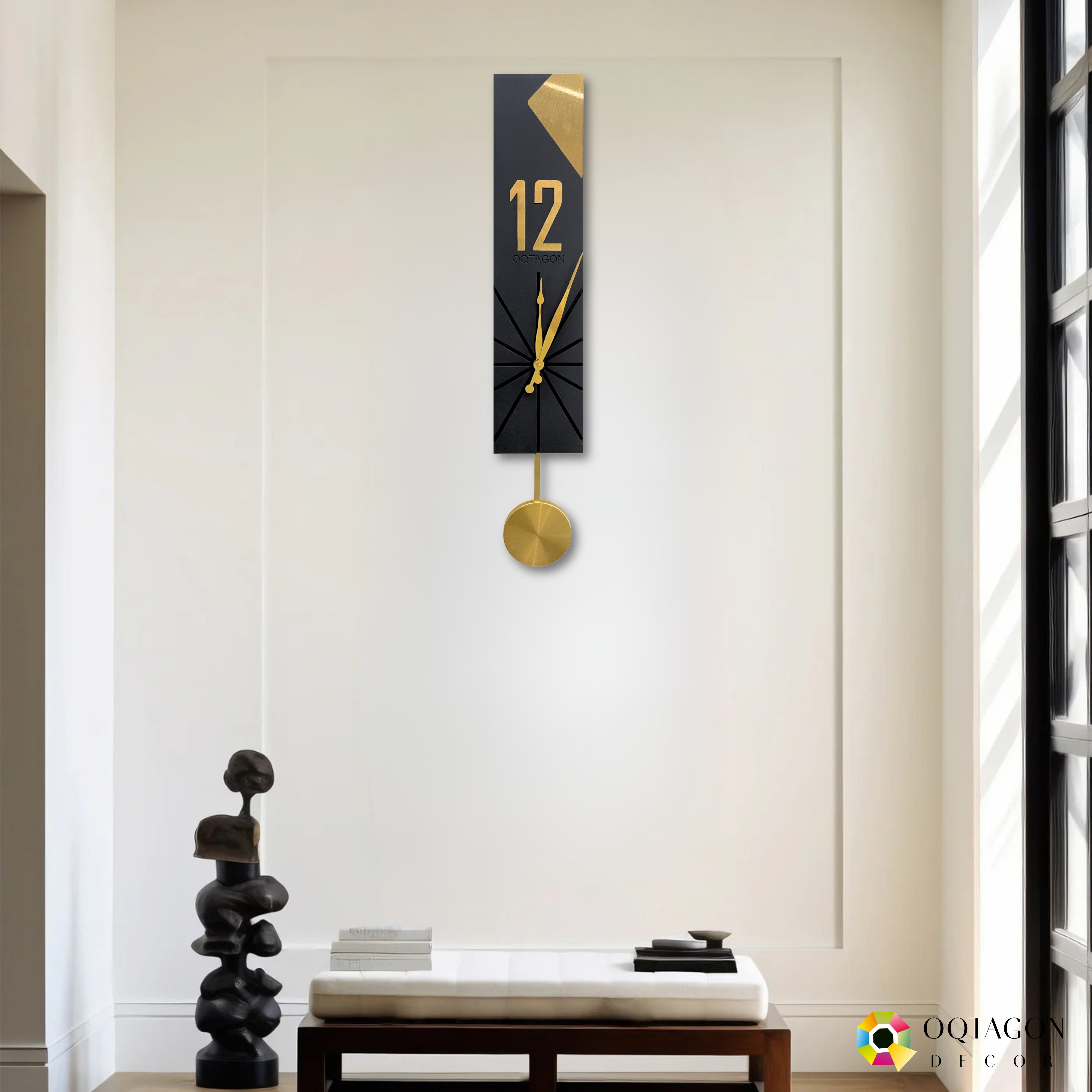 Vertical Aura - Designer Pendulum Wall Clock Series