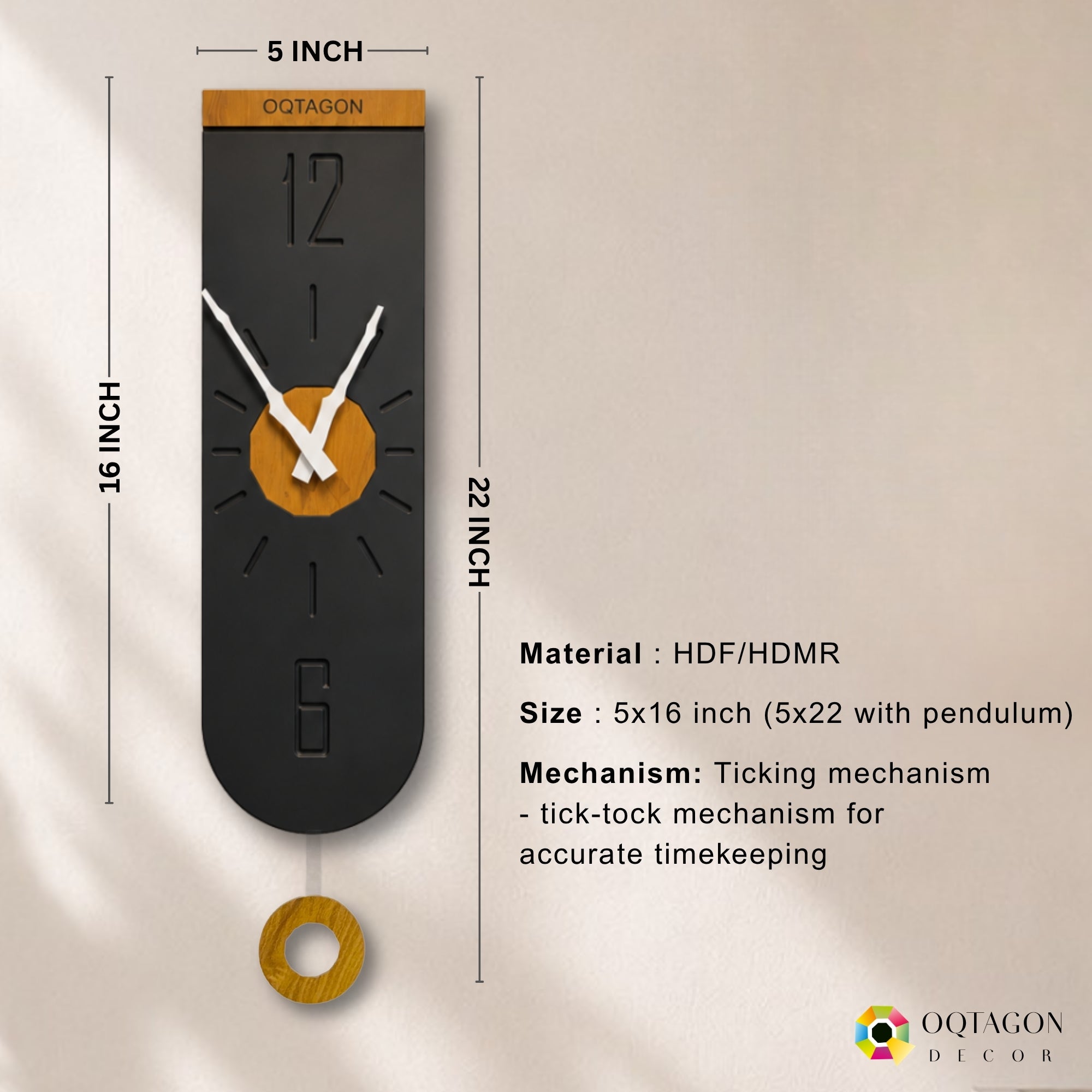 Vectora - Designer Pendulum Wall Clock
