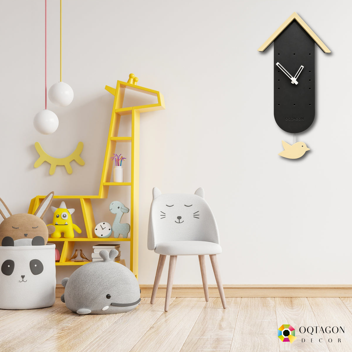Birdhouse - Designer Bird Pendulum Wall Clock