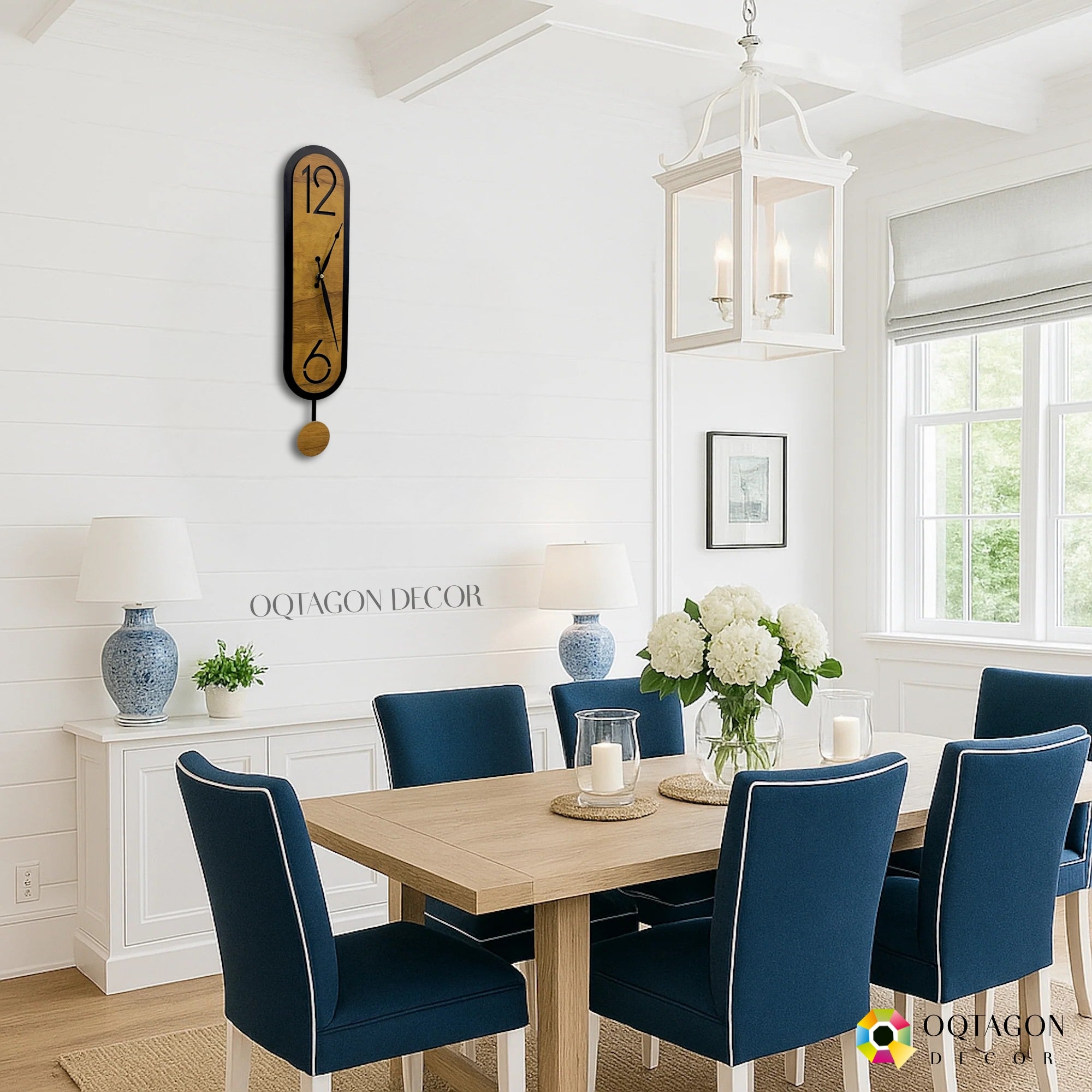 Wooden Aura Slim Pendulum Designer Wall Clock