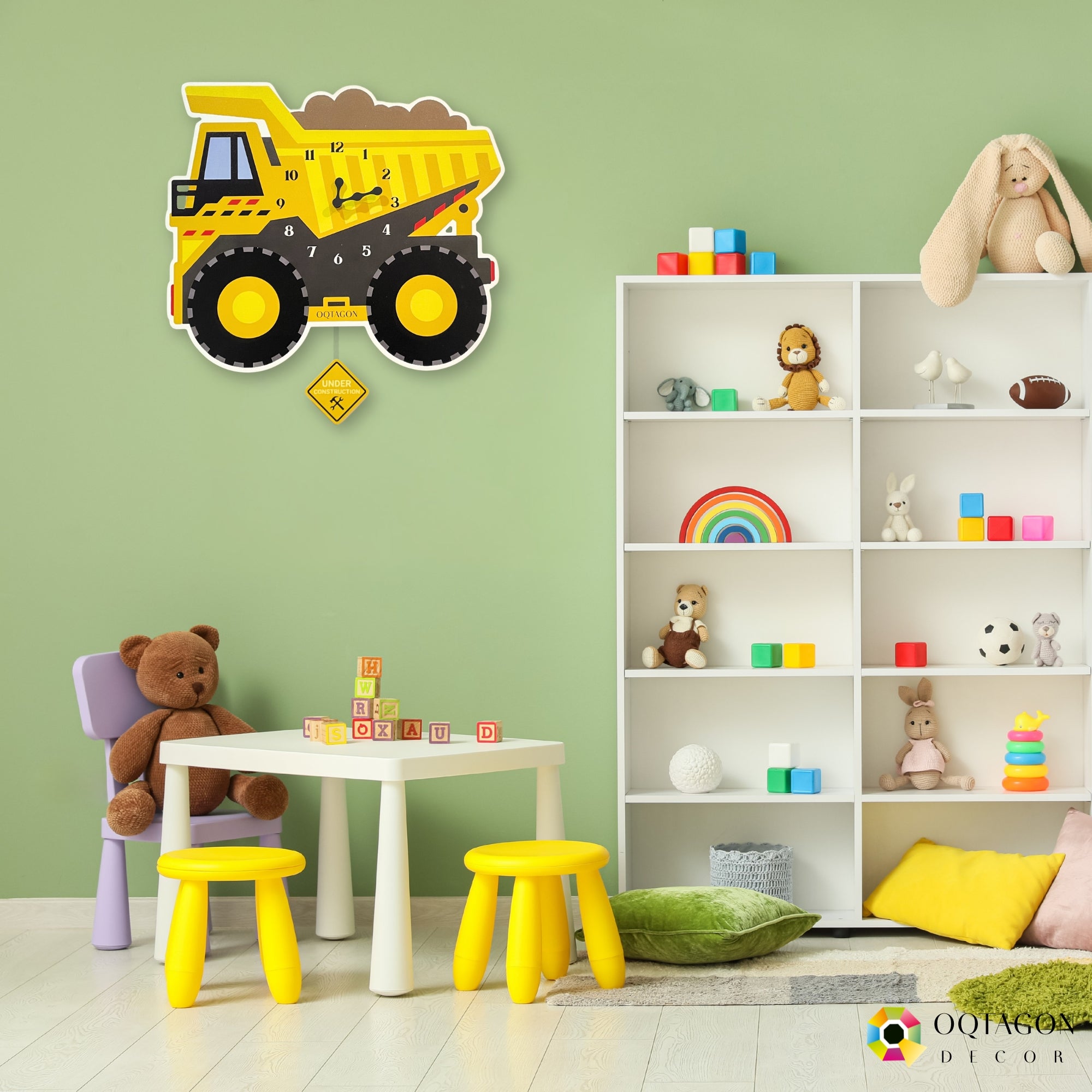 Mighty Dumper Truck – Designer Kids Pendulum Wall Clock