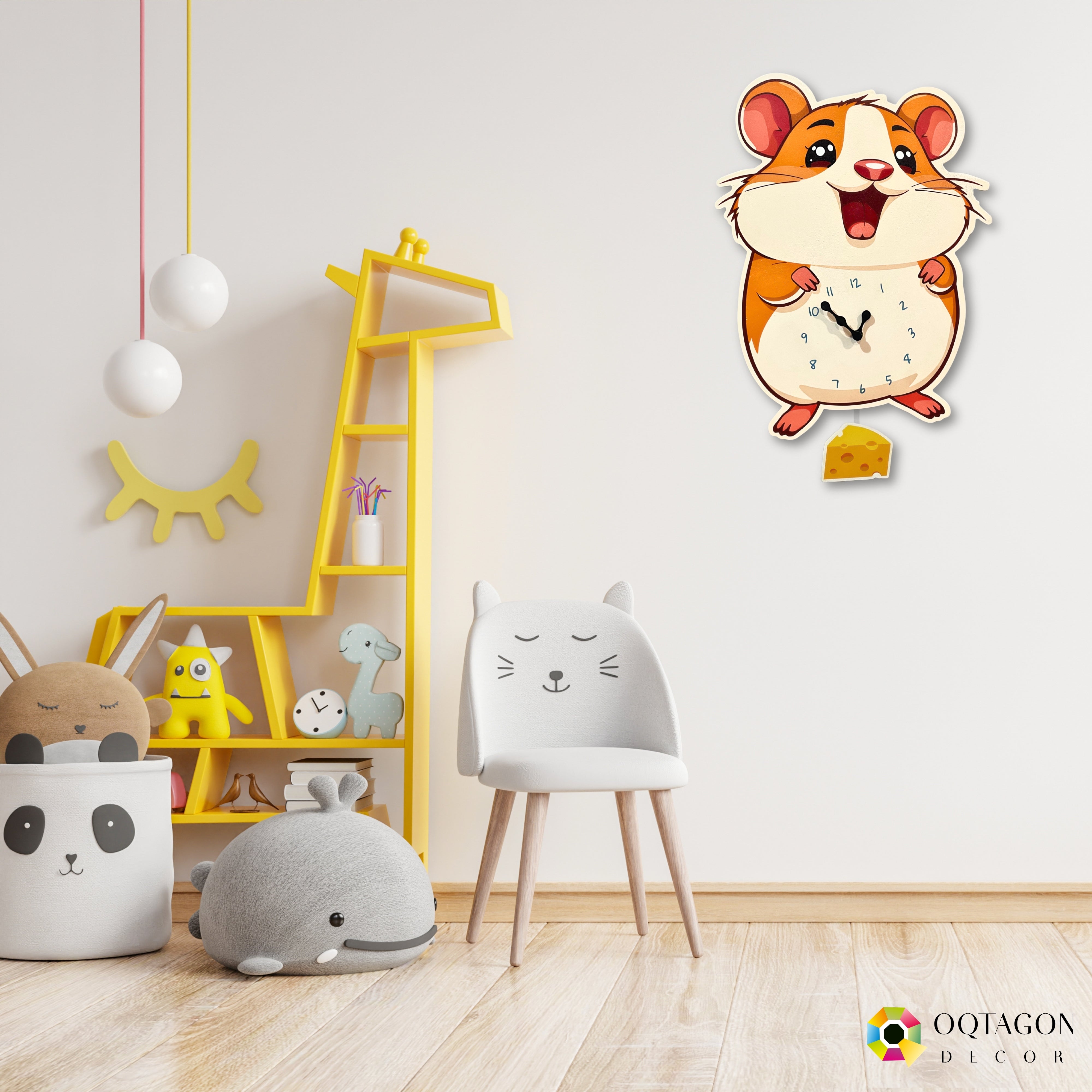 Cheeky Hammy – Designer Kids Pendulum Wall Clock