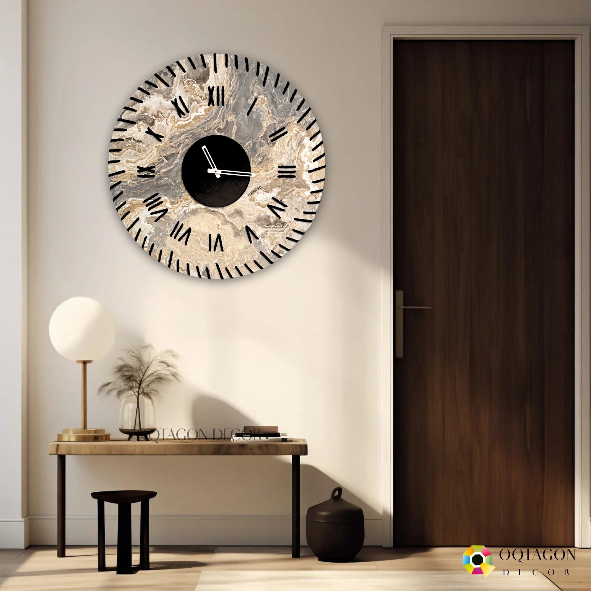 Elegant Threaded Roman Numeral Wall Clock Series