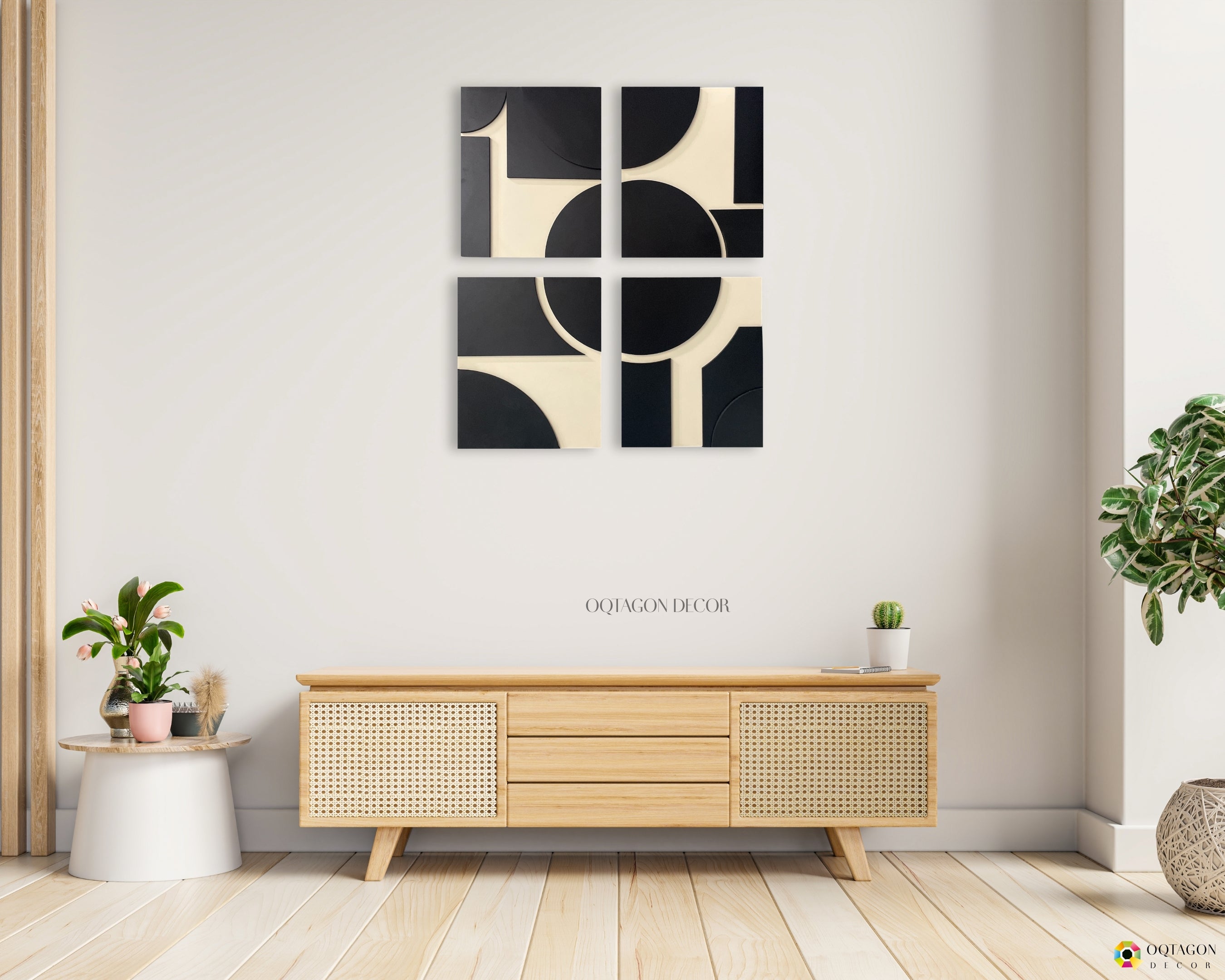 Minimalist Abstract Geometric Wall Art 4 Piece set