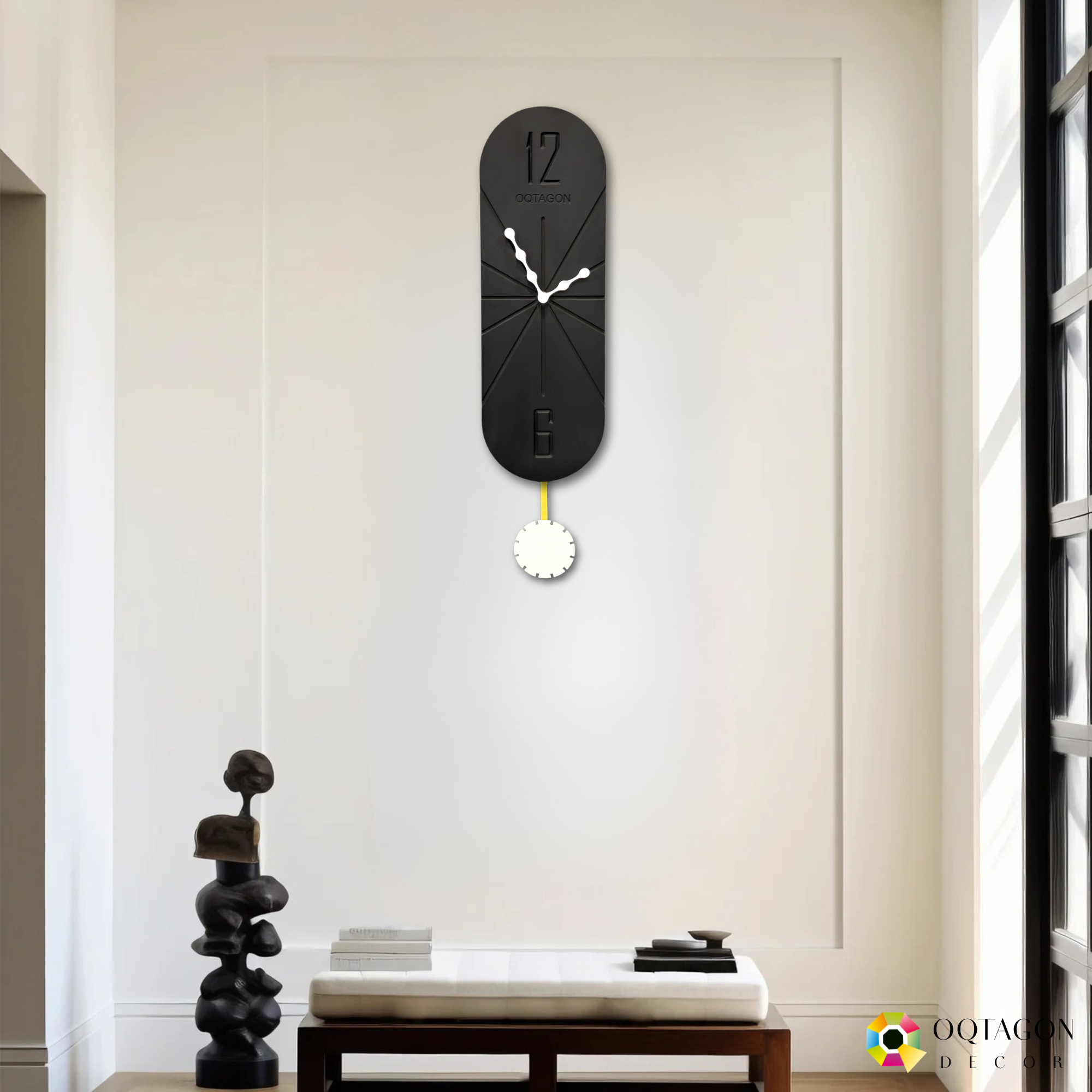 Vertical Noir – Designer Pendulum Wall Clock Special Edition