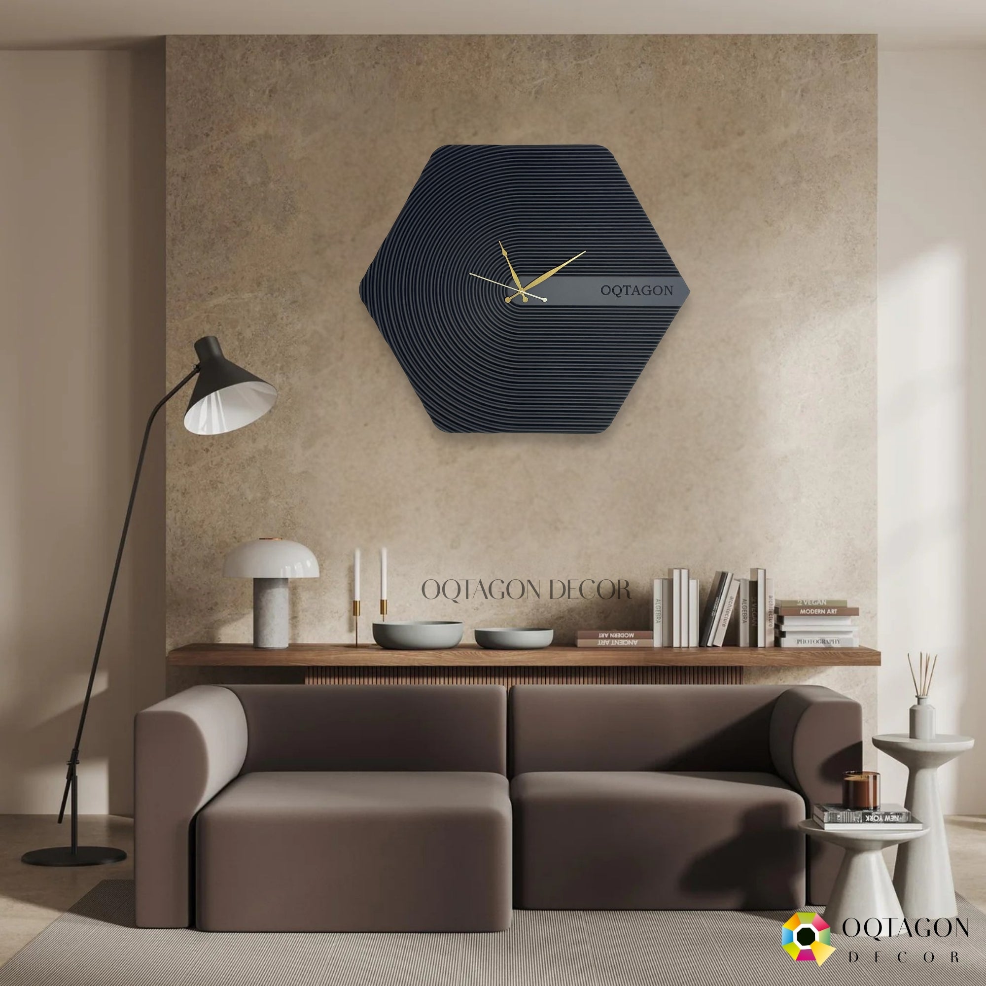 The Hexora Lux Series wall clock