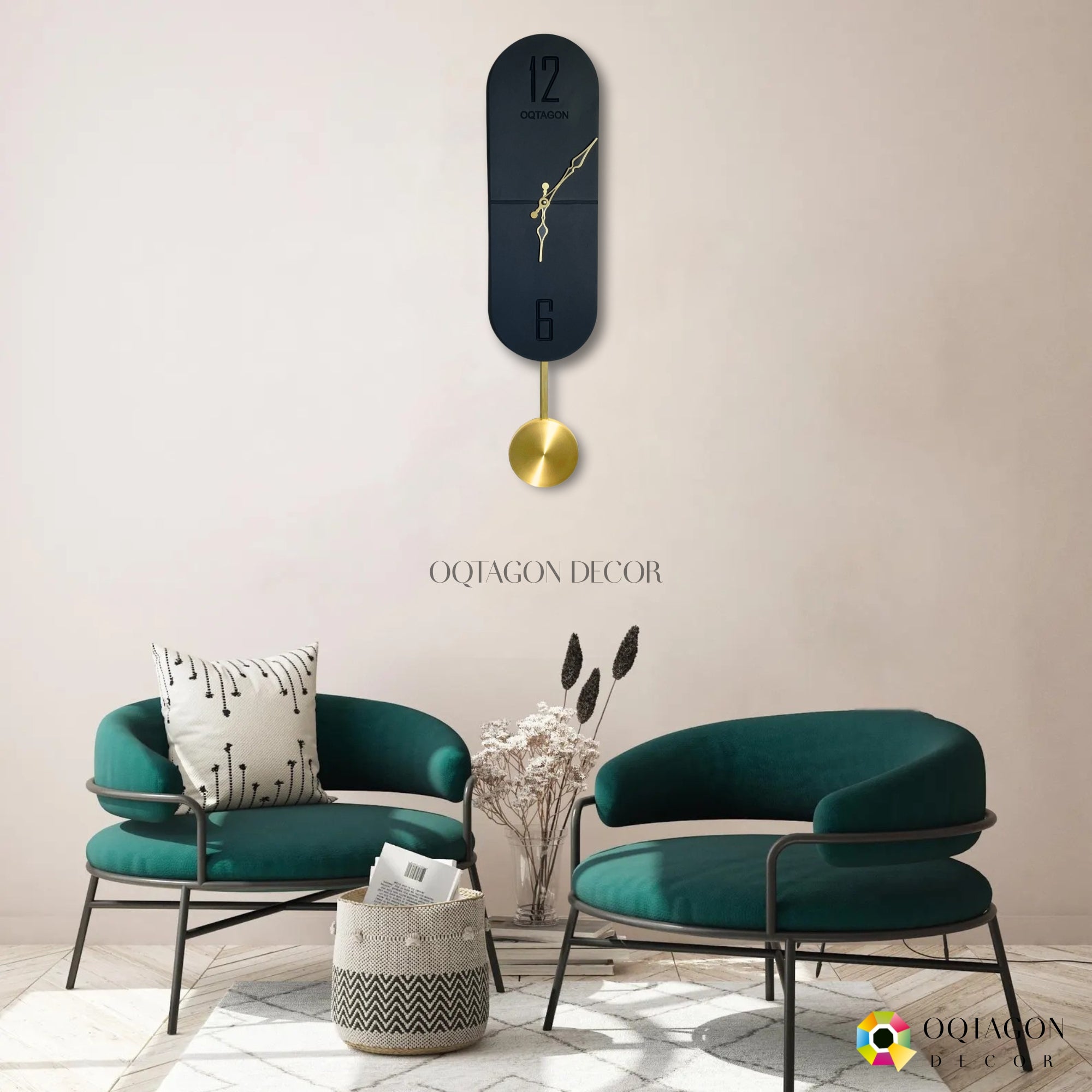 Vertical Noir – Designer Pendulum Wall Clock