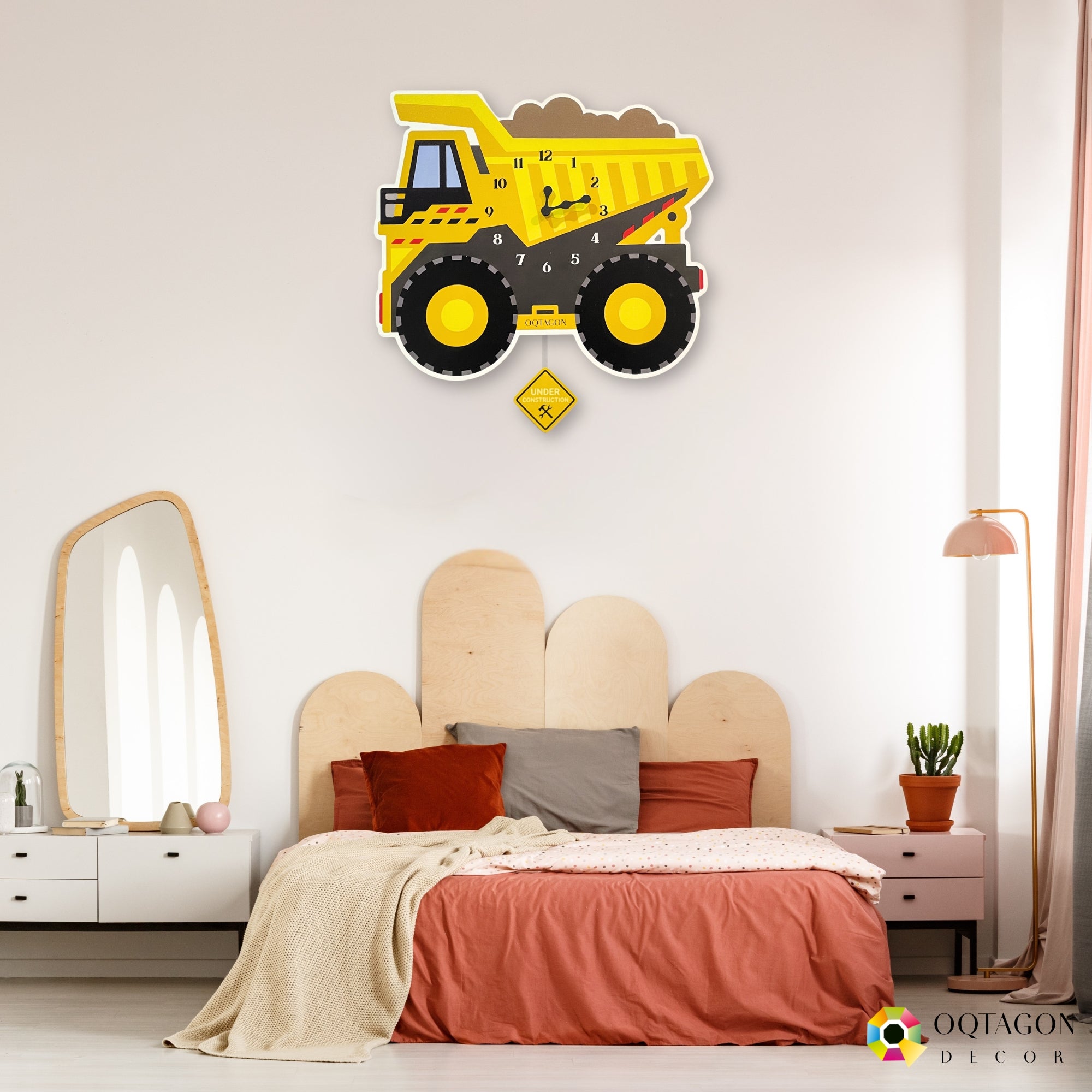 Mighty Dumper Truck – Designer Kids Pendulum Wall Clock