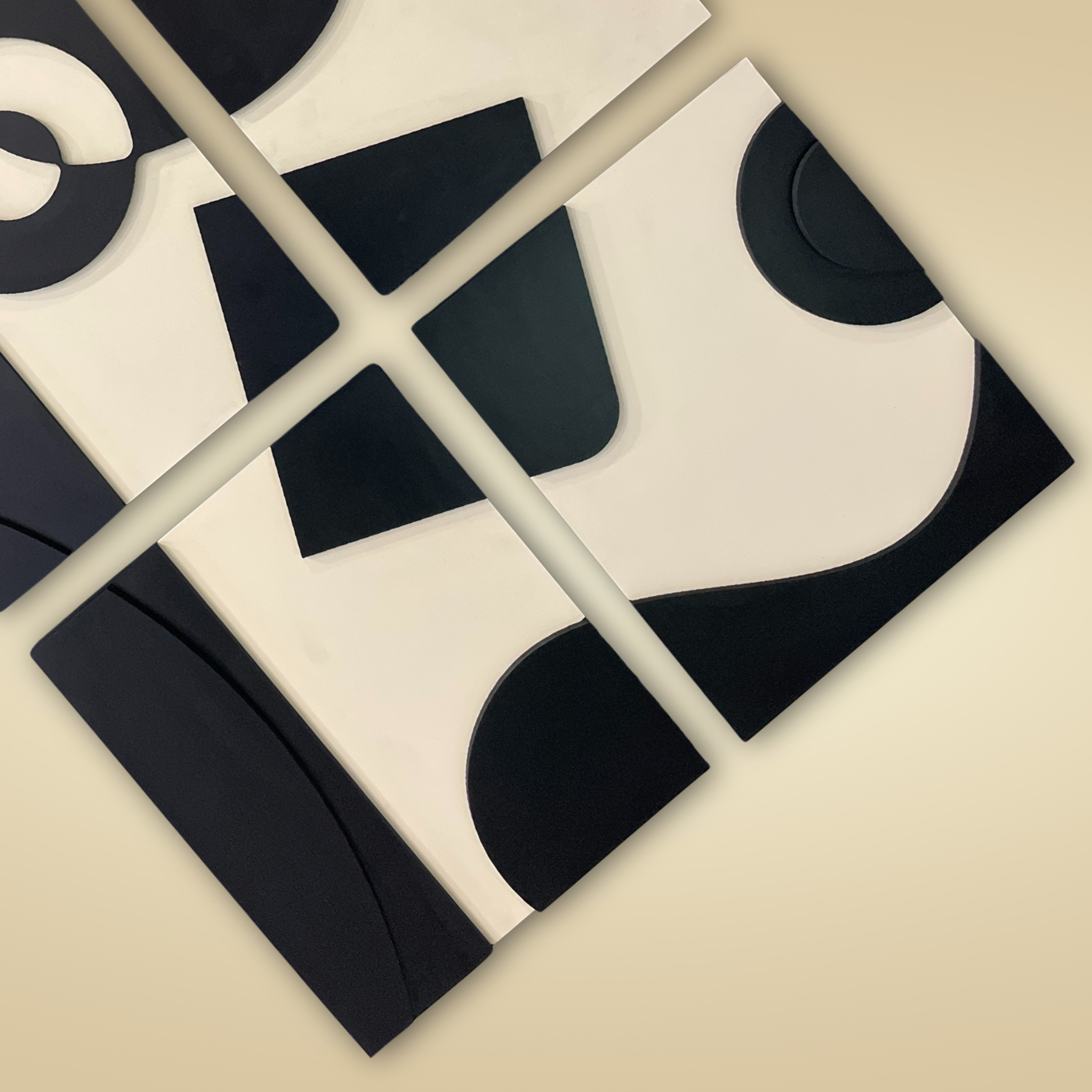 Modern Abstract Geometric Wall Art 4 Piece set