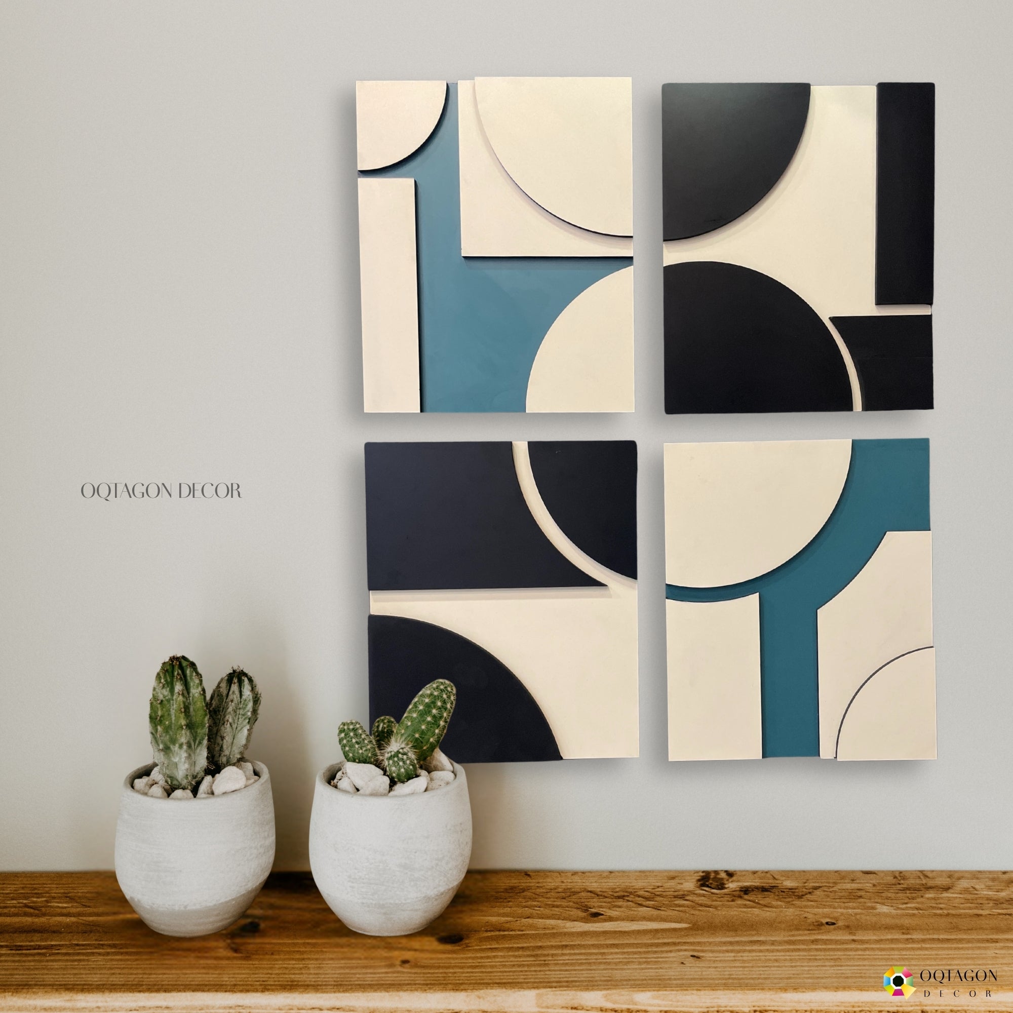 Minimalist Abstract Geometric Wall Art 4 Piece set