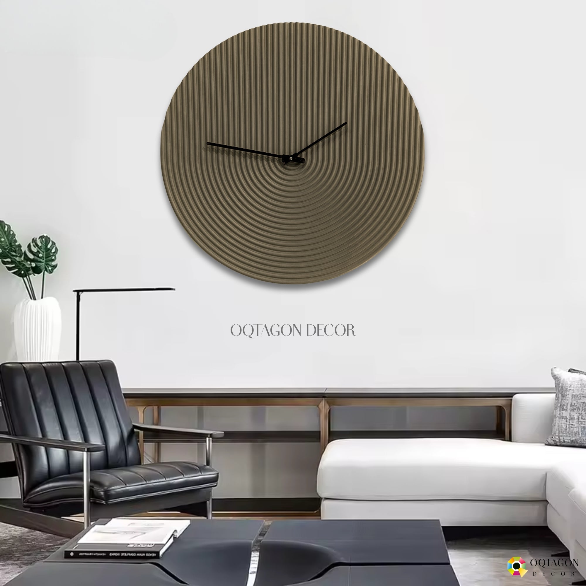 Contemporary Wall Clock – Geometric Circle Design for Elegant Interiors
