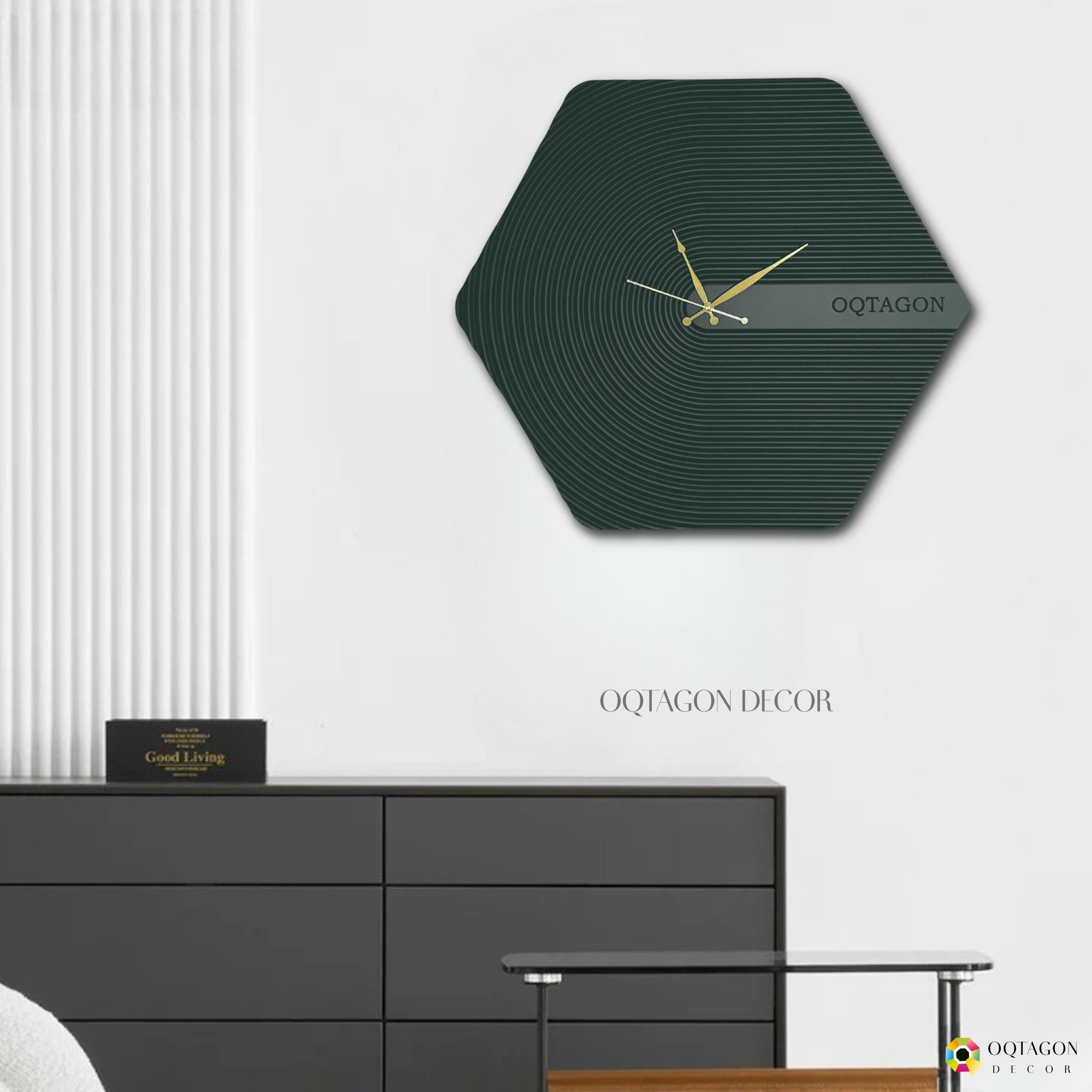 The Hexora Lux Series wall clock