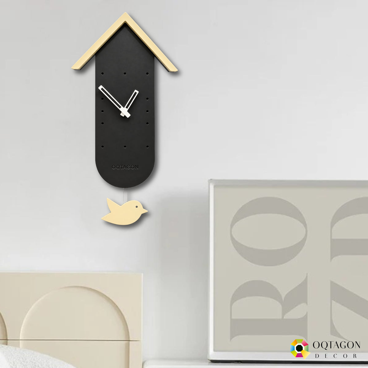 Birdhouse - Designer Bird Pendulum Wall Clock