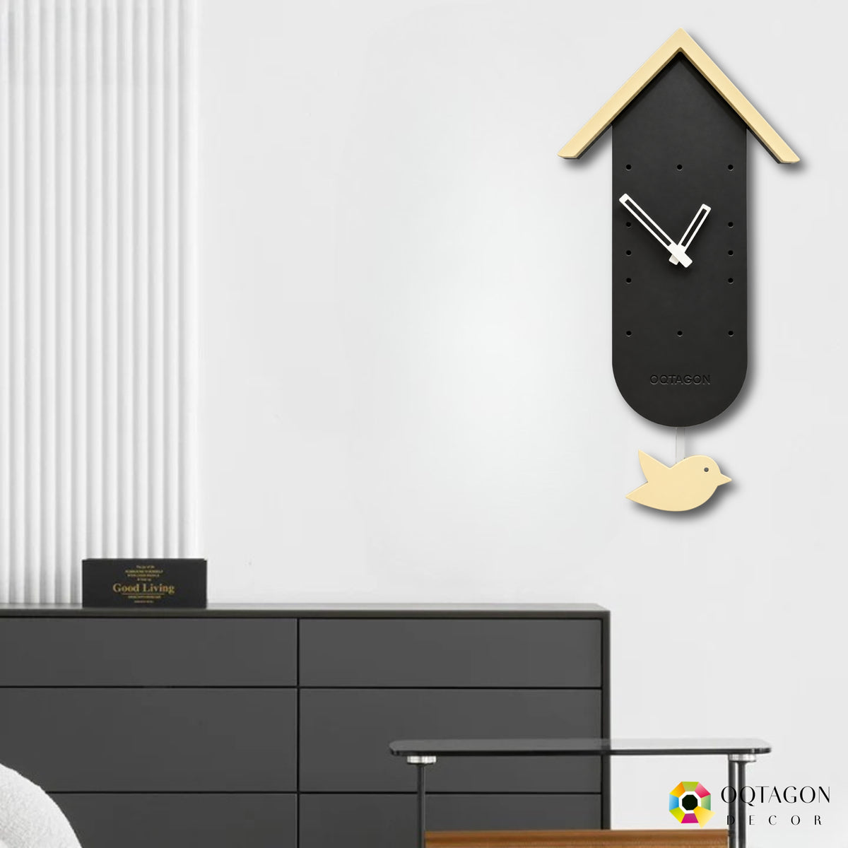 Birdhouse - Designer Bird Pendulum Wall Clock