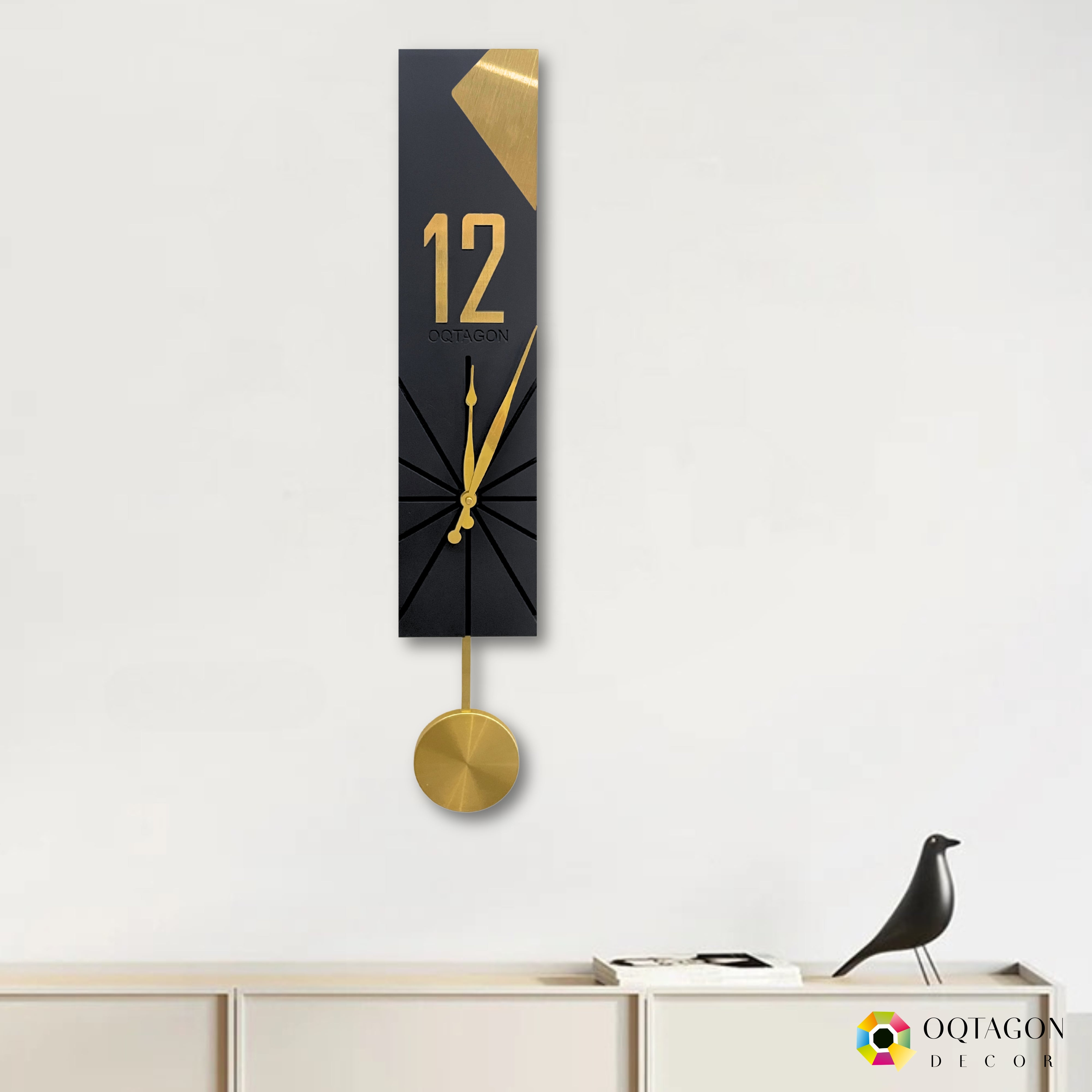 Vertical Aura - Designer Pendulum Wall Clock Series