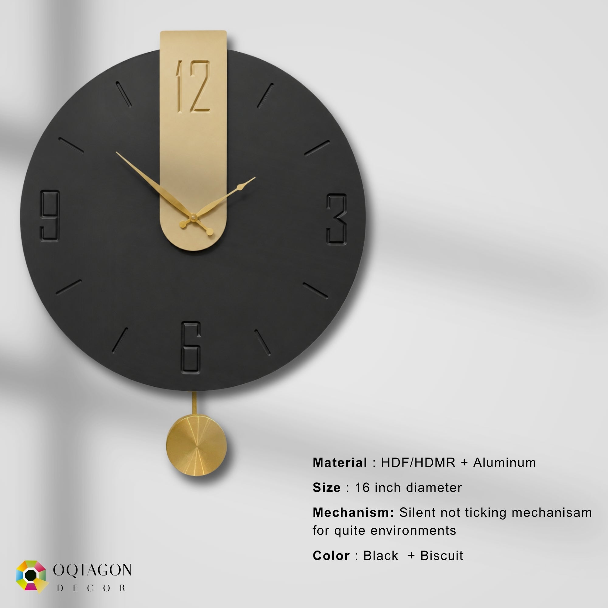 Midnight Gold – Luxury Pendulum Wall Clock