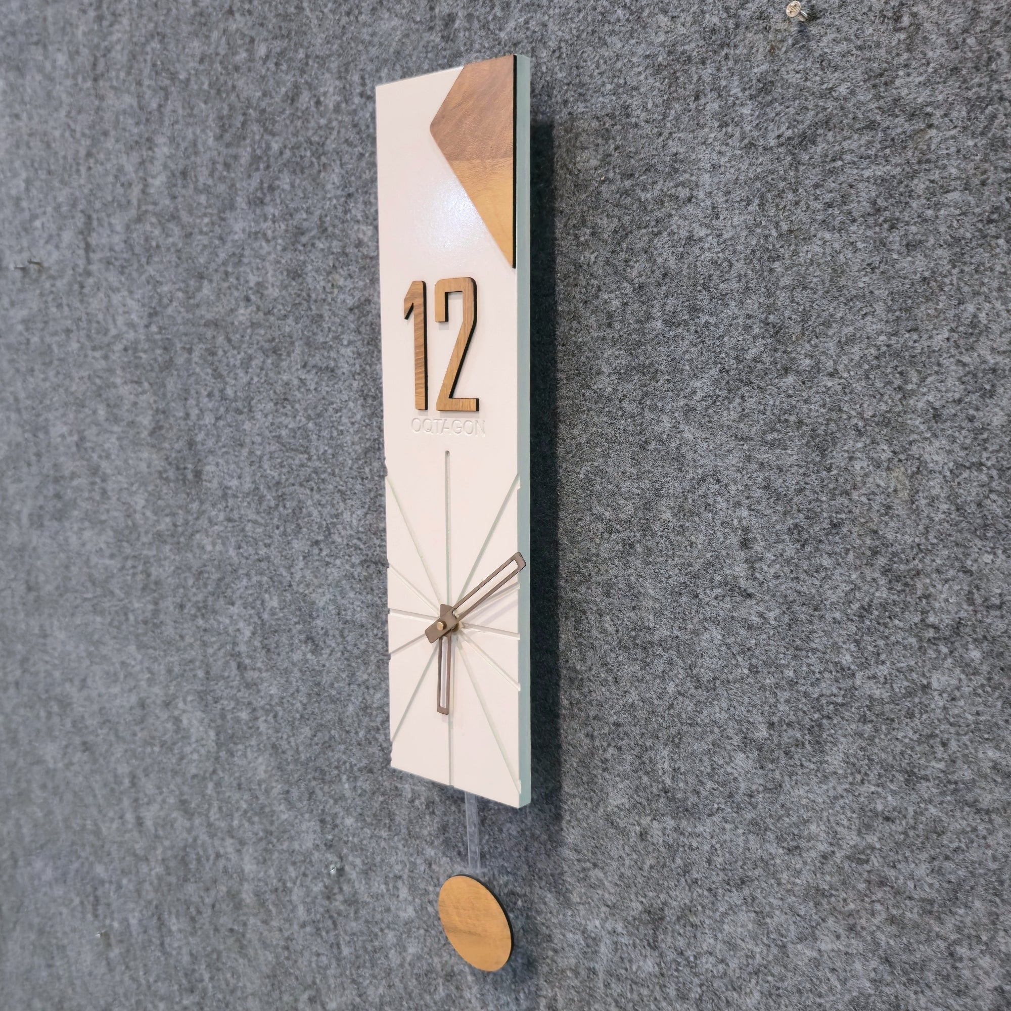 Vertical Aura - Designer Pendulum Wall Clock Series (White)