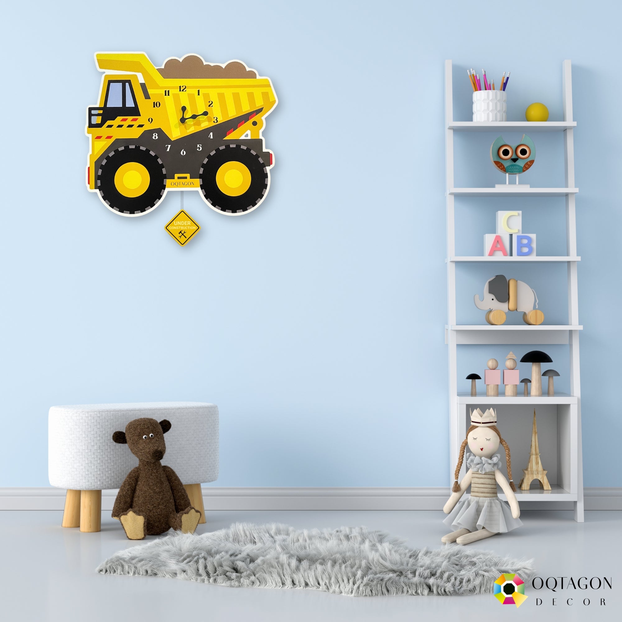 Mighty Dumper Truck – Designer Kids Pendulum Wall Clock