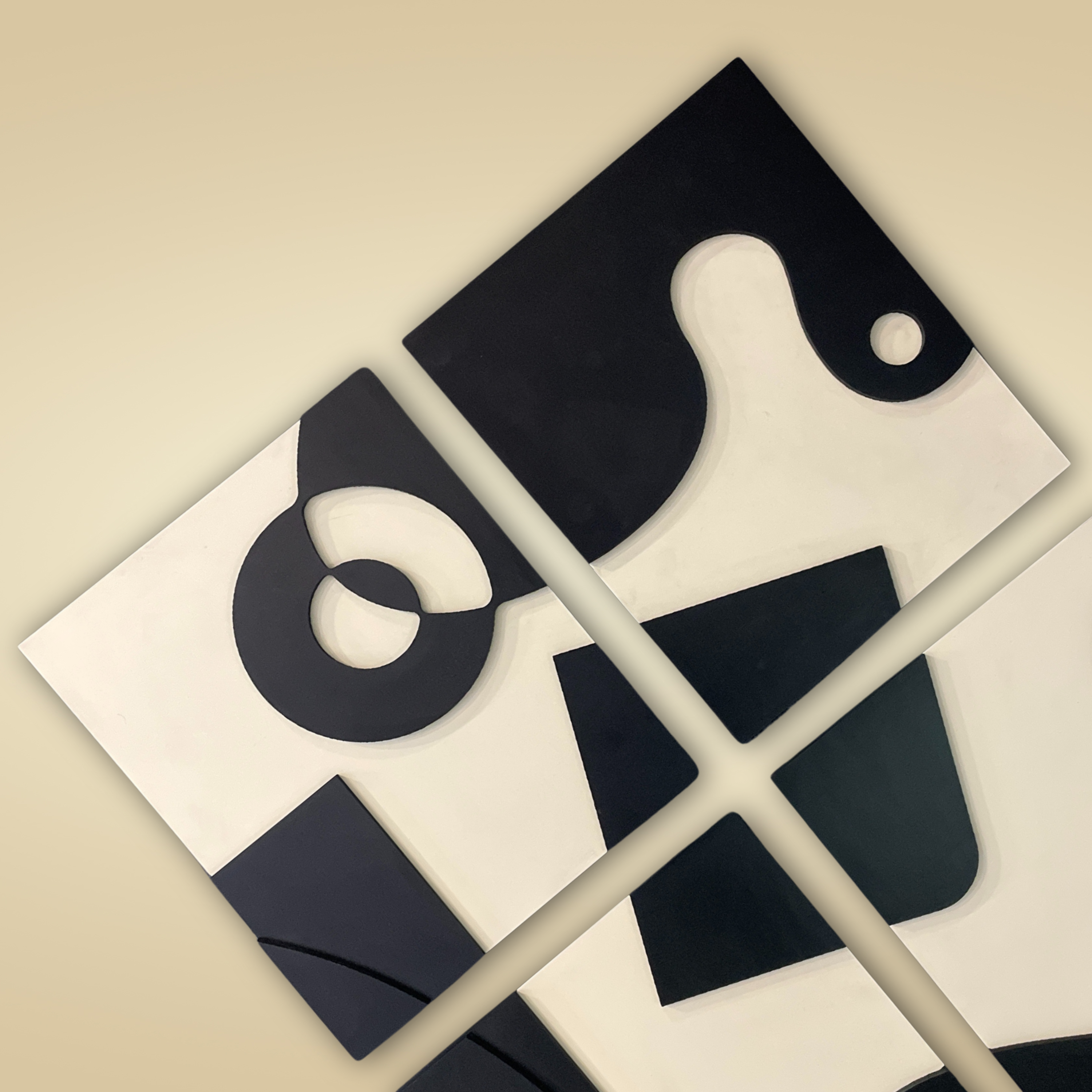 Modern Abstract Geometric Wall Art 4 Piece set