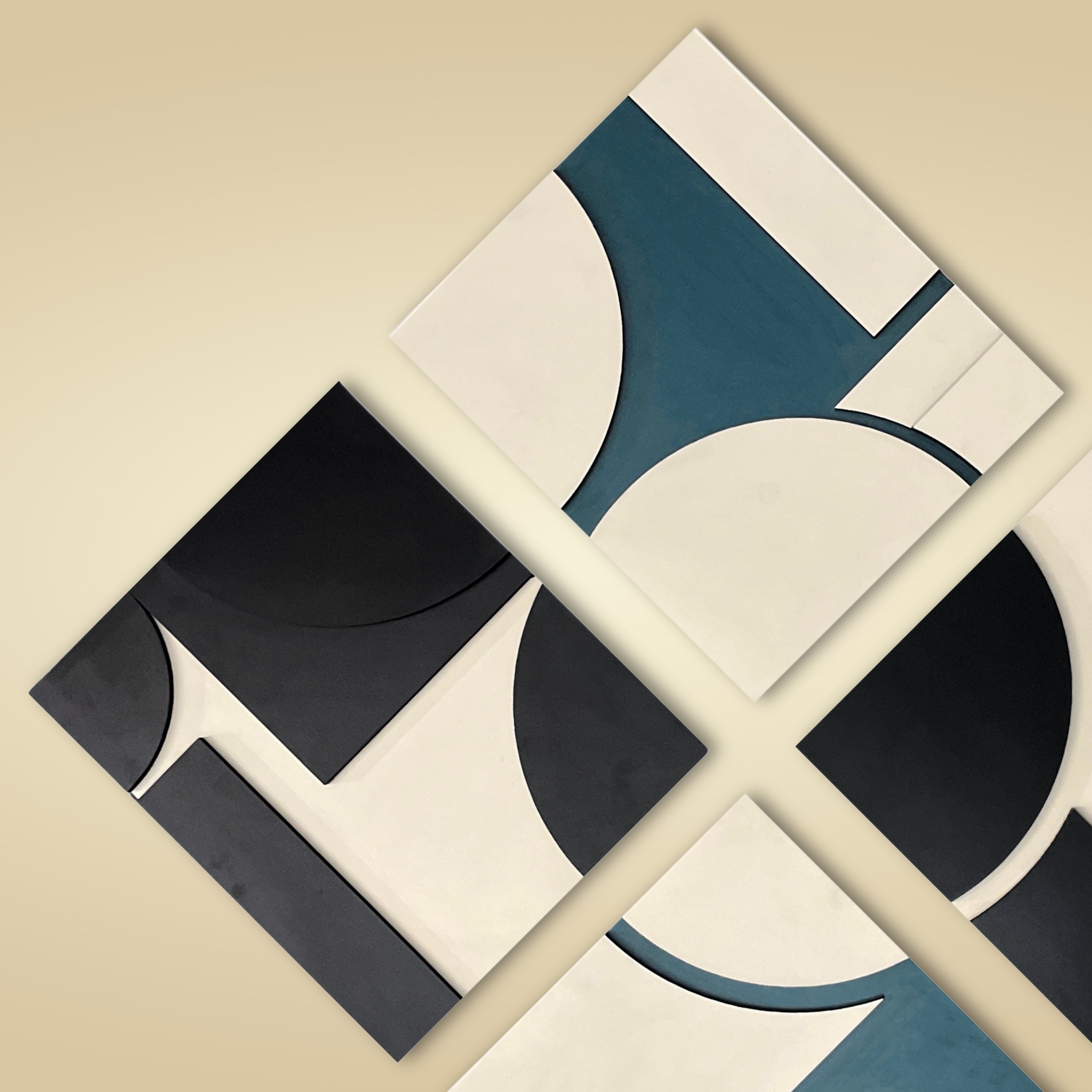 Minimalist Abstract Geometric Wall Art 4 Piece set