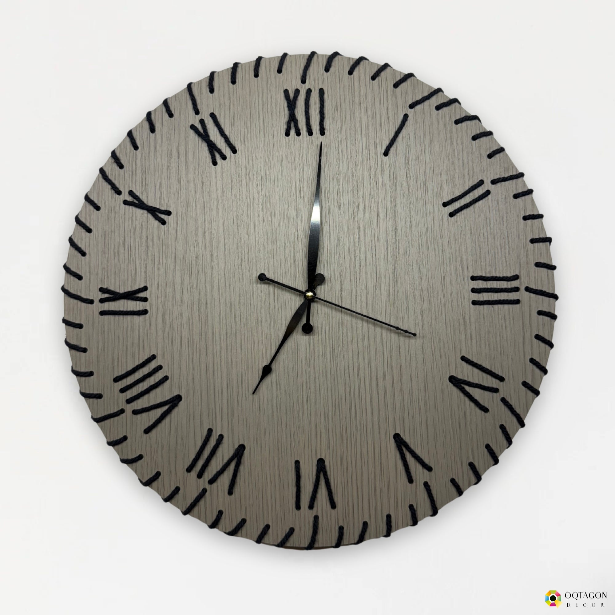 Handcrafted Thread Art Wall Clock with Roman Letters