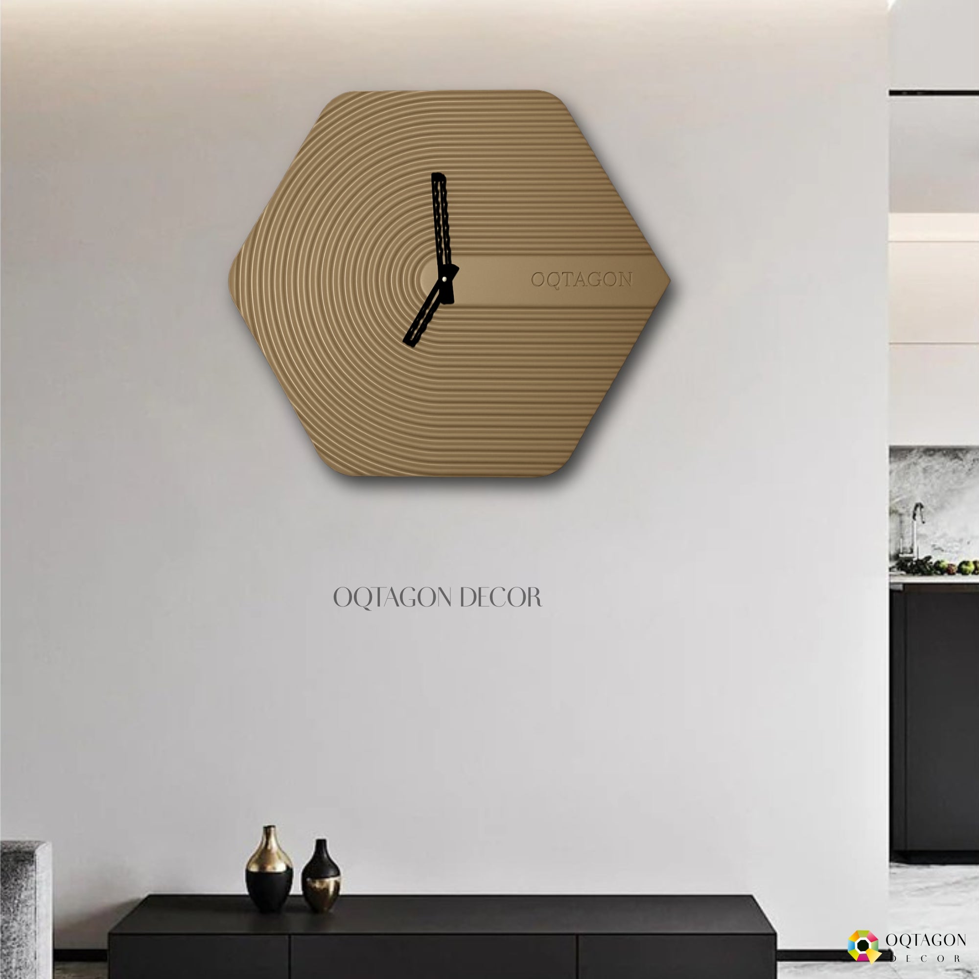 The Hexora Lux Series wall clock