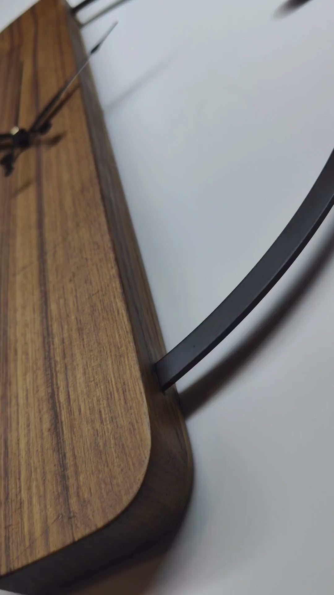 Luxury Wooden Wall Clock with Metal Ring