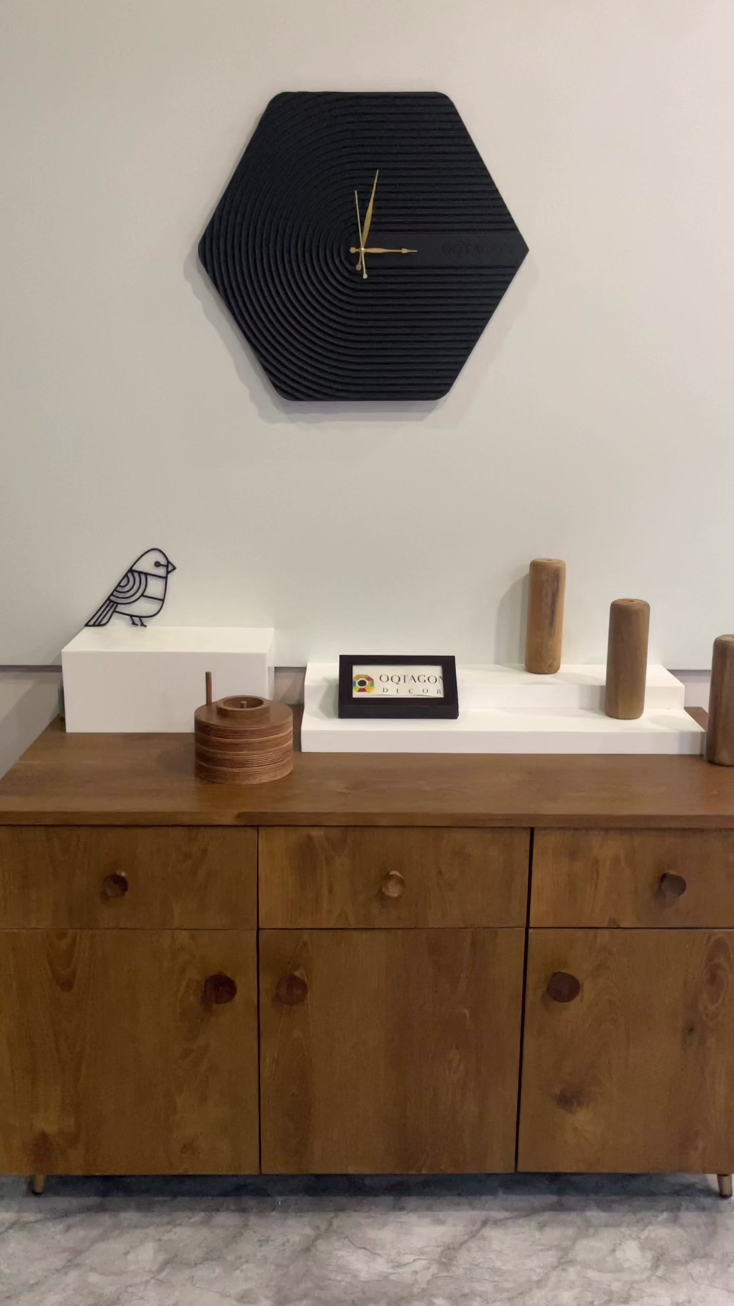 The Hexora Lux Series wall clock
