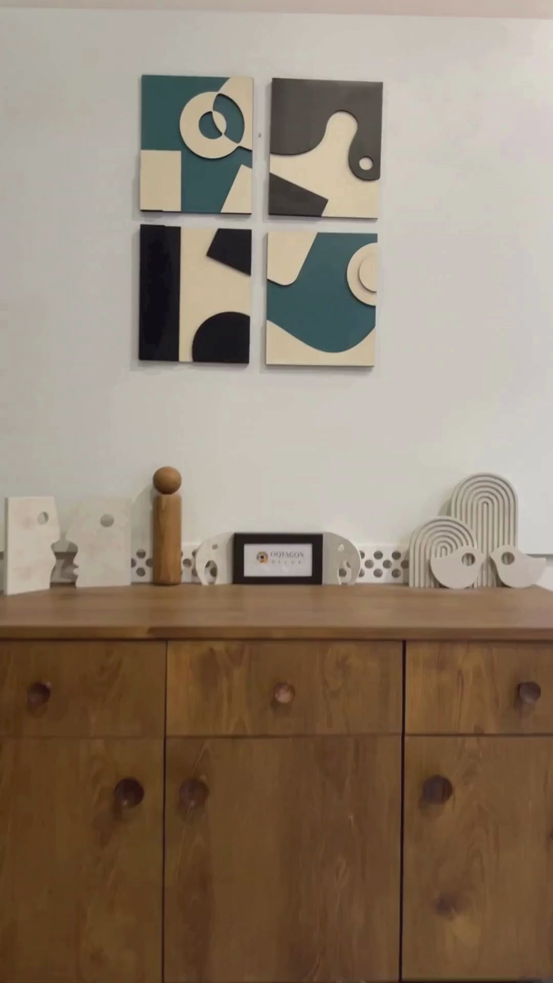 Modern Abstract Geometric Wall Art 4 Piece set