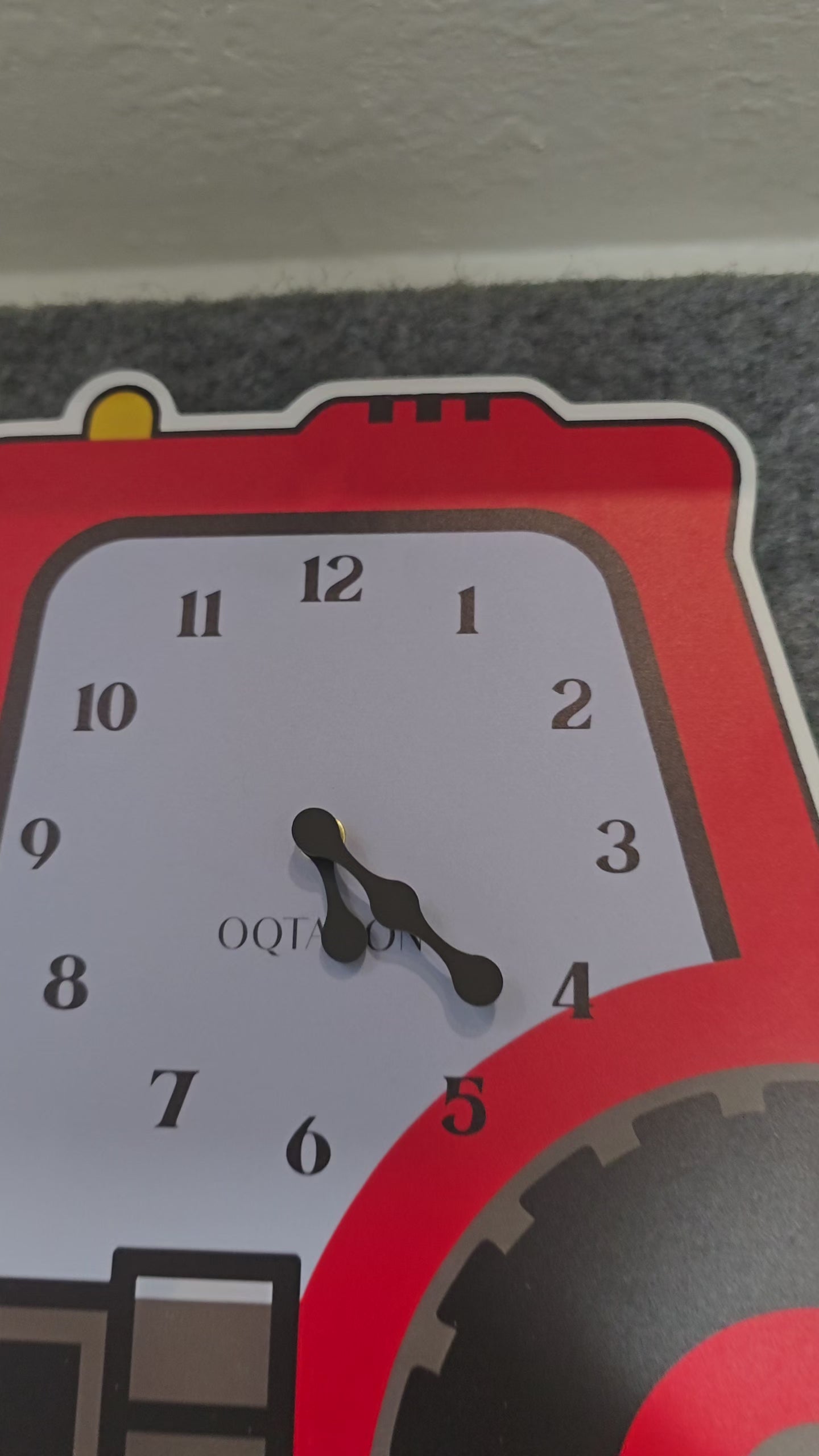 Build Buddy - Premium Excavator Kids Pendulum Wall Clock